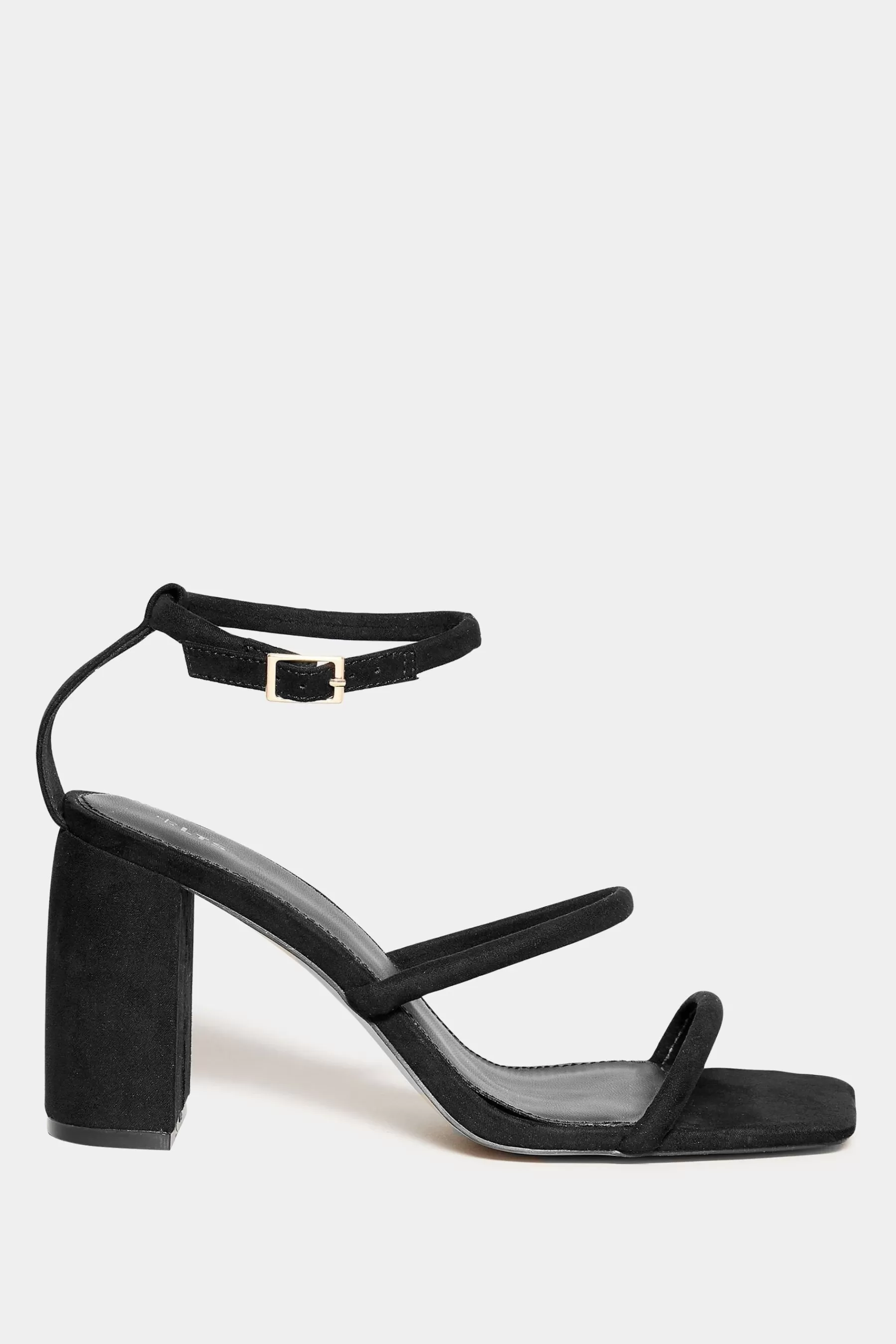 Long Tall Sally Heels- Multi Strap Block Heels Black