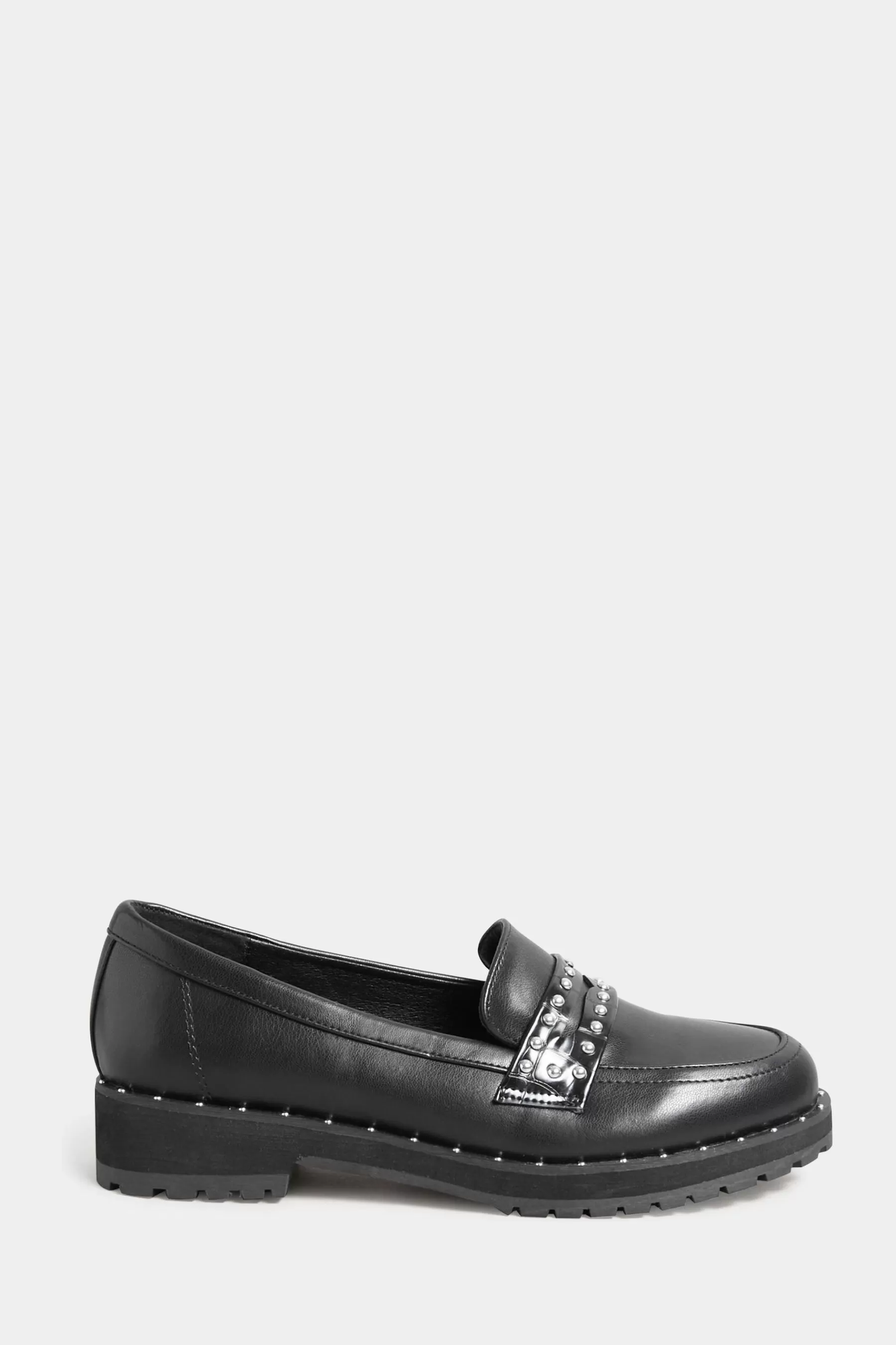 Long Tall Sally Flat- Studded Loafers Black