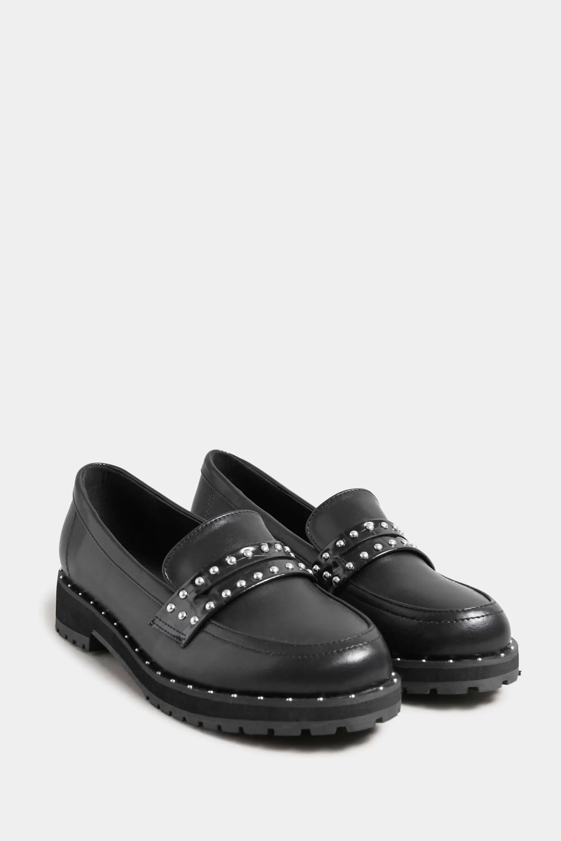 Long Tall Sally Flat- Studded Loafers Black