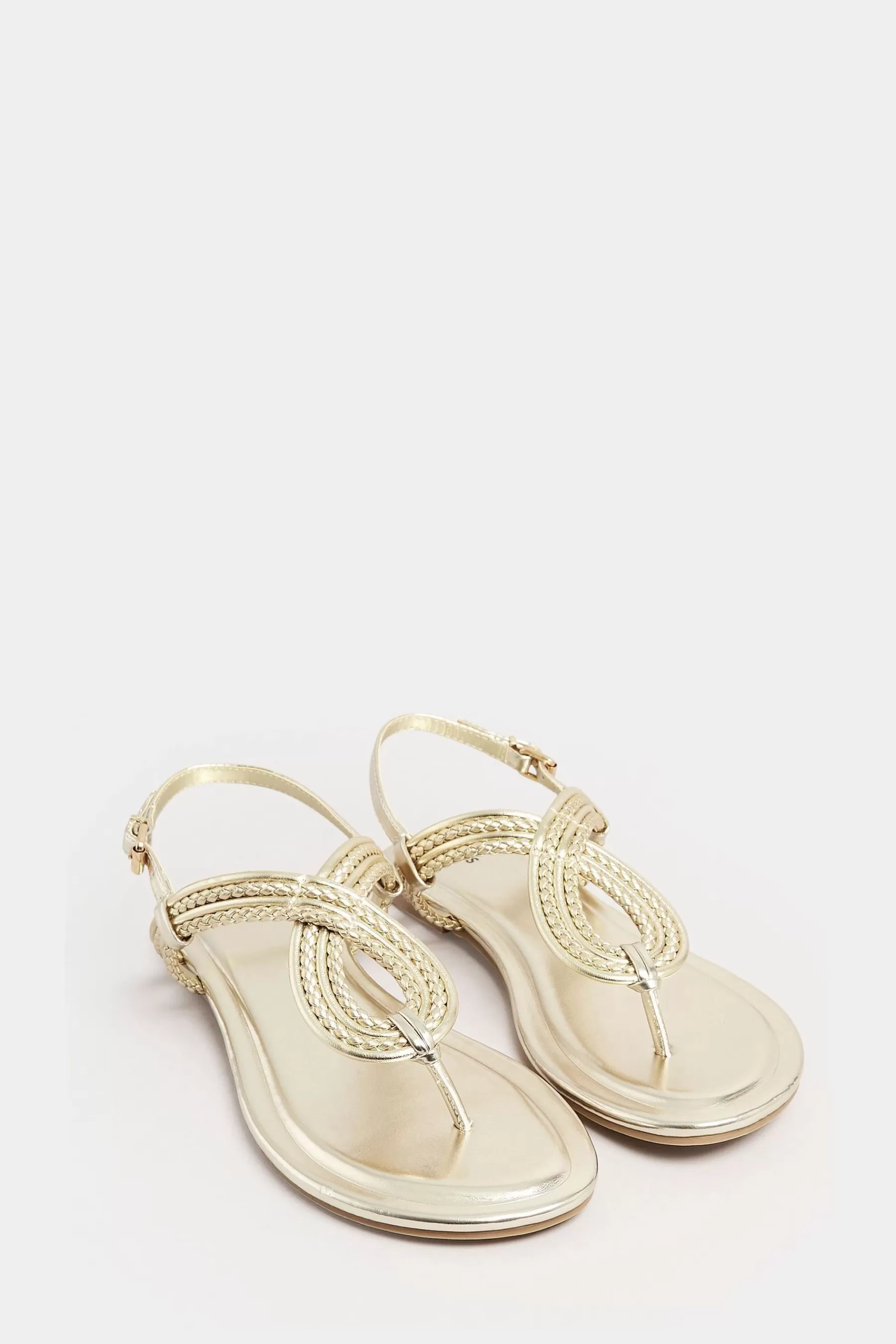 Long Tall Sally Sandals- T Bar Flat Sandal Gold