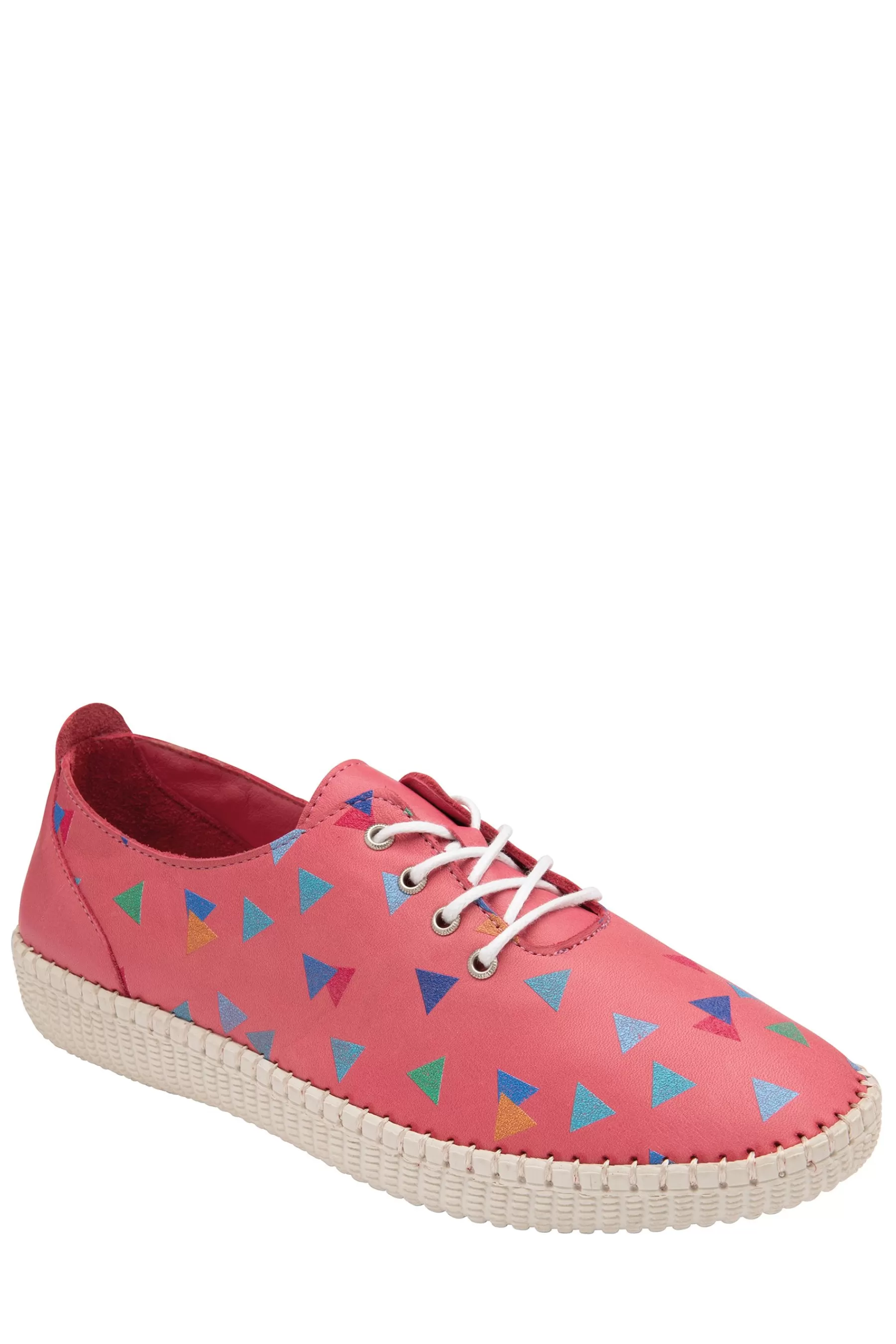 Lotus Flat- Footwear Leather Casual Lace-Up Shoes Pink