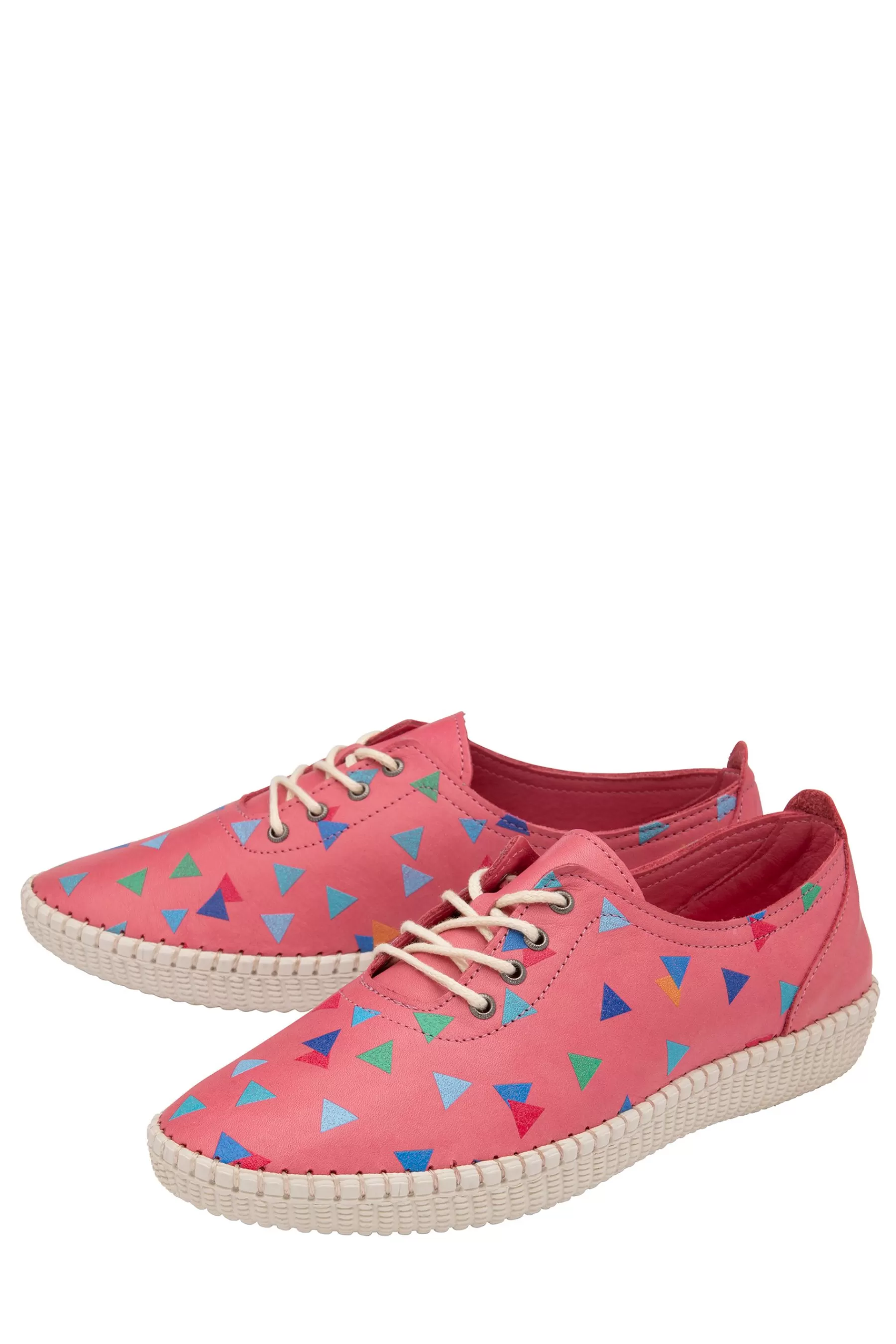 Lotus Flat- Footwear Leather Casual Lace-Up Shoes Pink