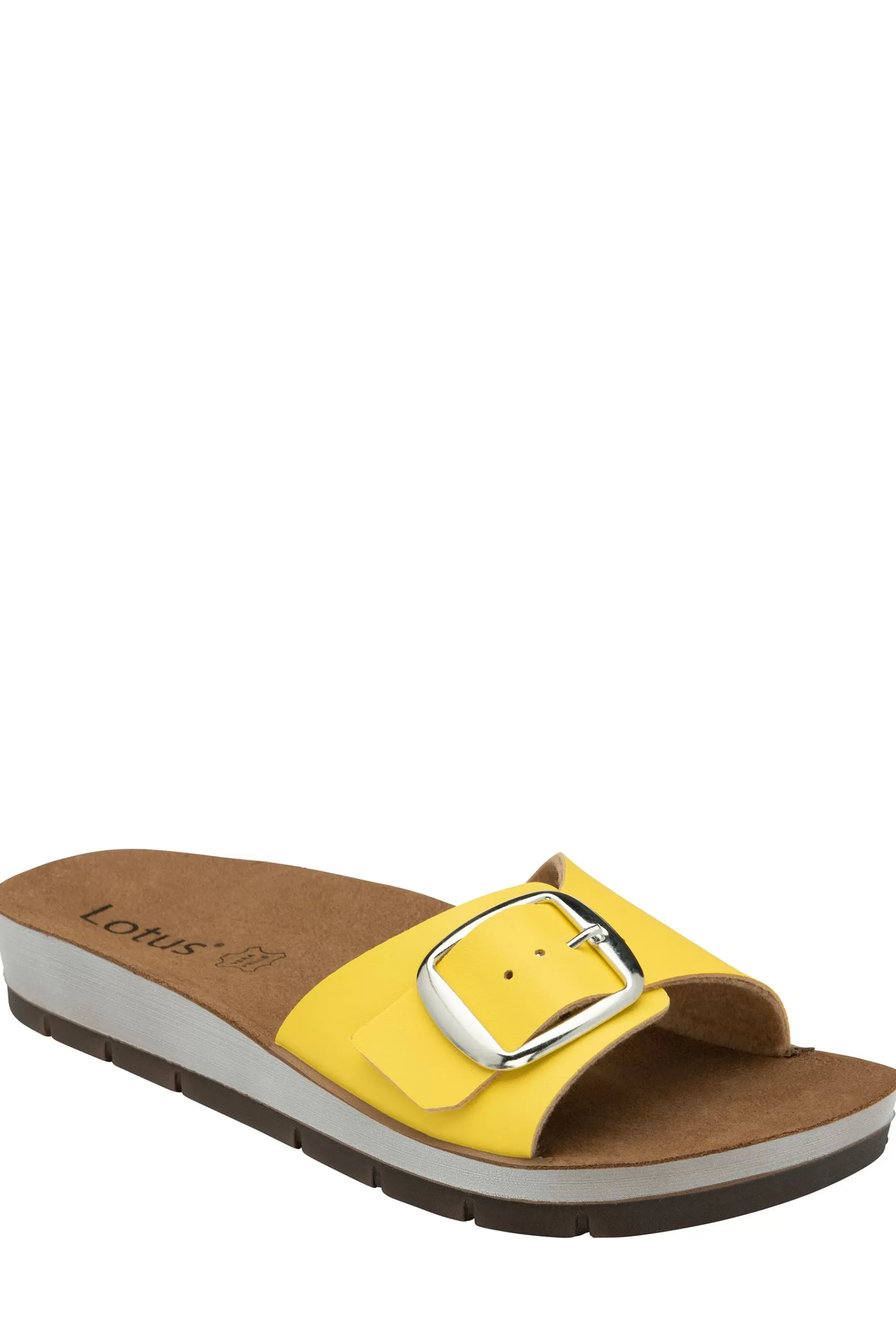 Lotus Sandals- Open-Toe Mule Sandals Yellow