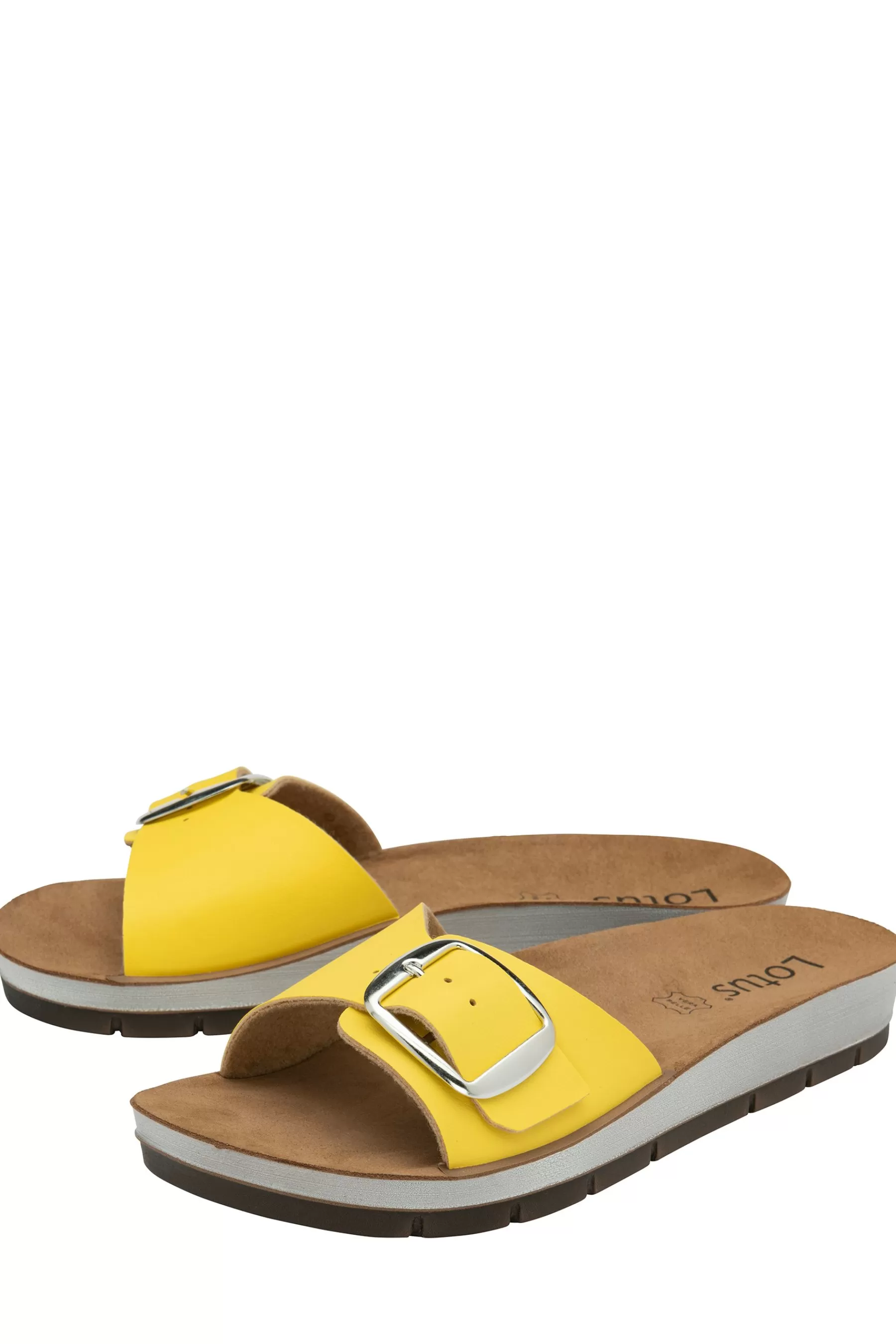 Lotus Sandals- Open-Toe Mule Sandals Yellow