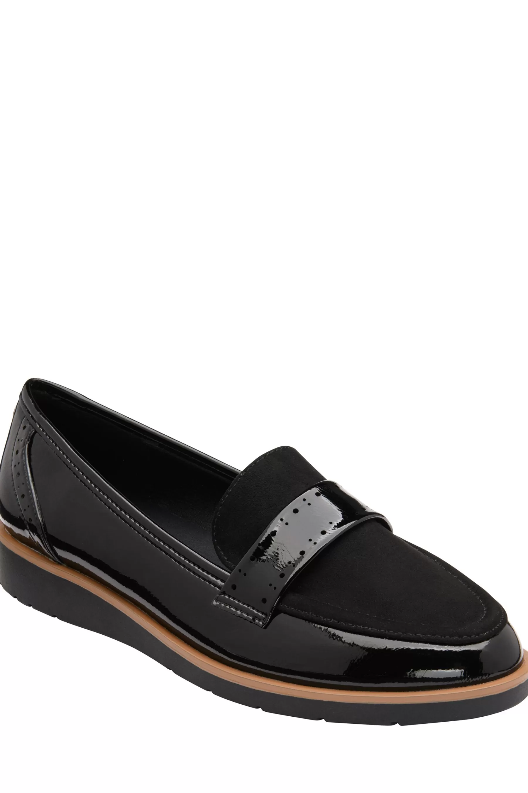 Lotus Flat- Patent Loafers Black