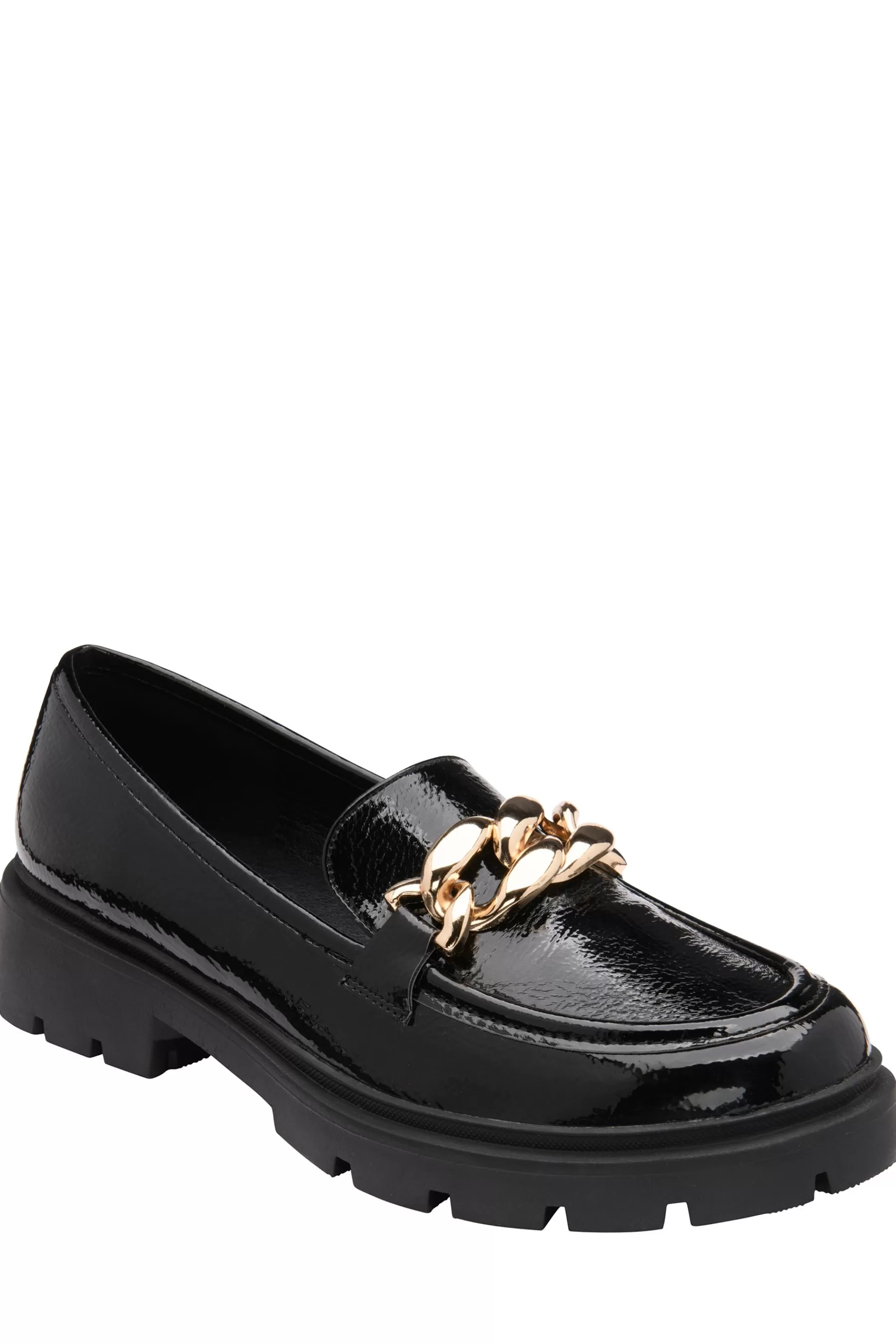 Lotus Flat- Patent Loafers Black