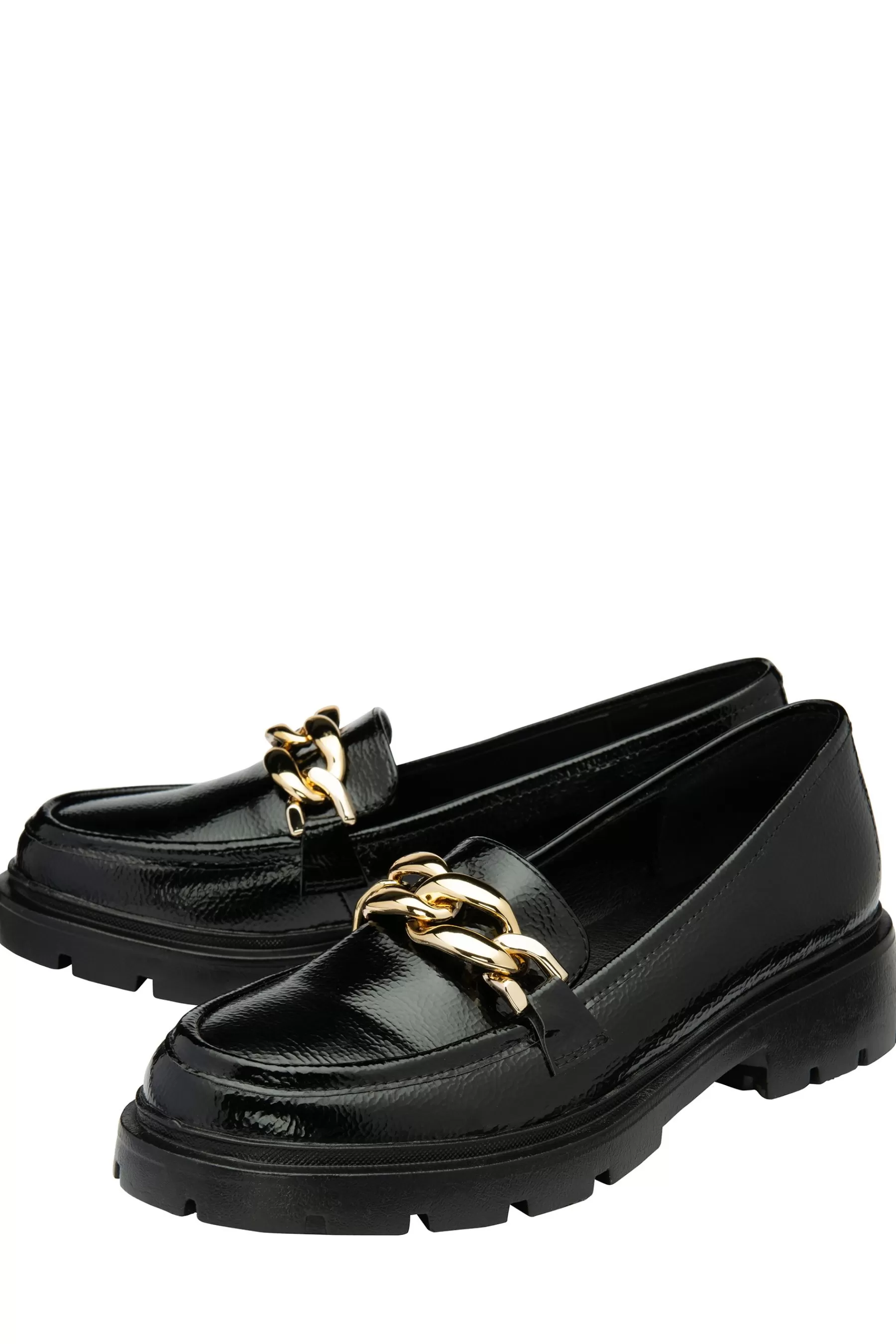 Lotus Flat- Patent Loafers Black