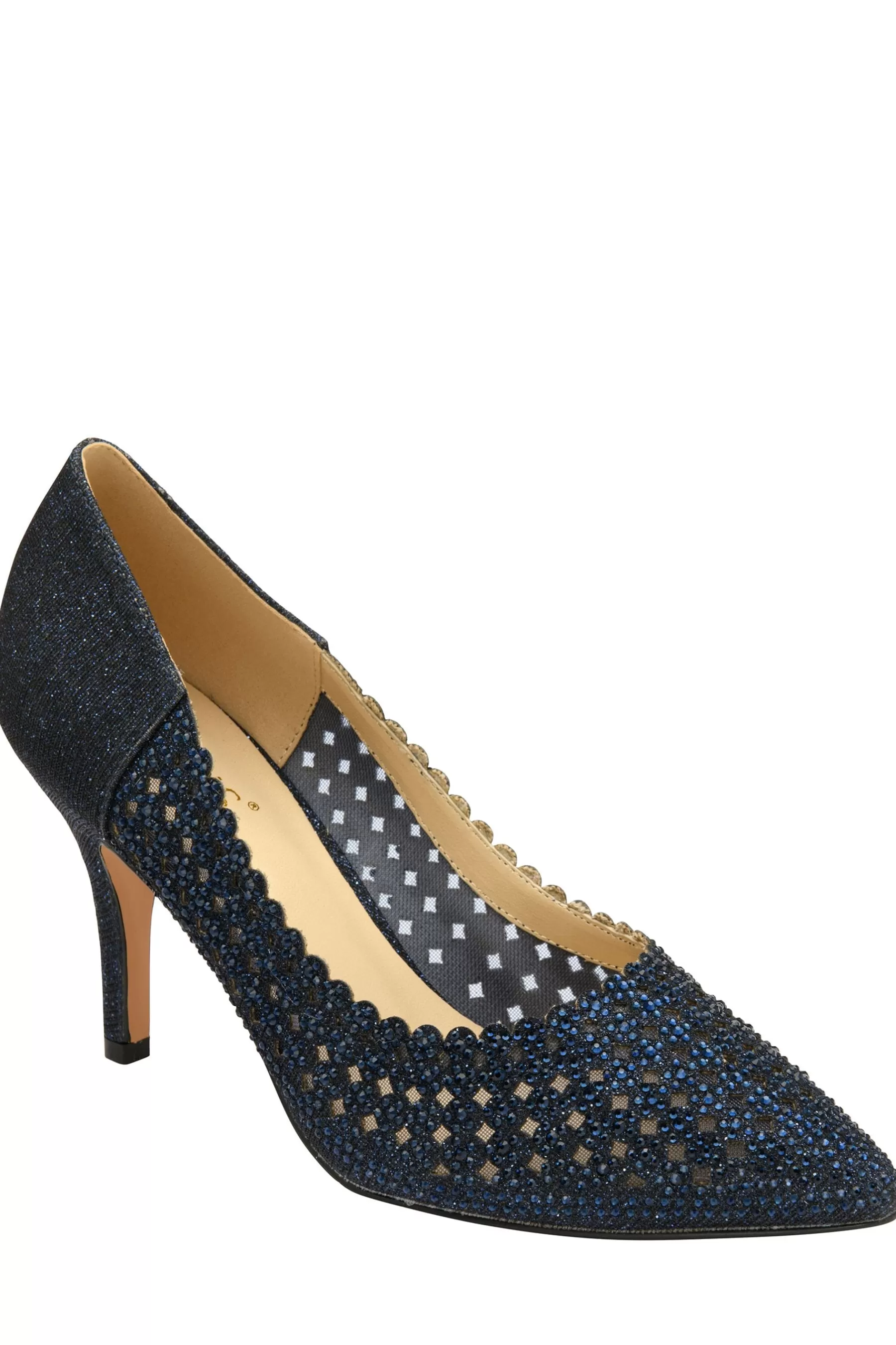 Lotus Heels | Stiletto-Heel Pointed Toe Court Shoes Navy Blue