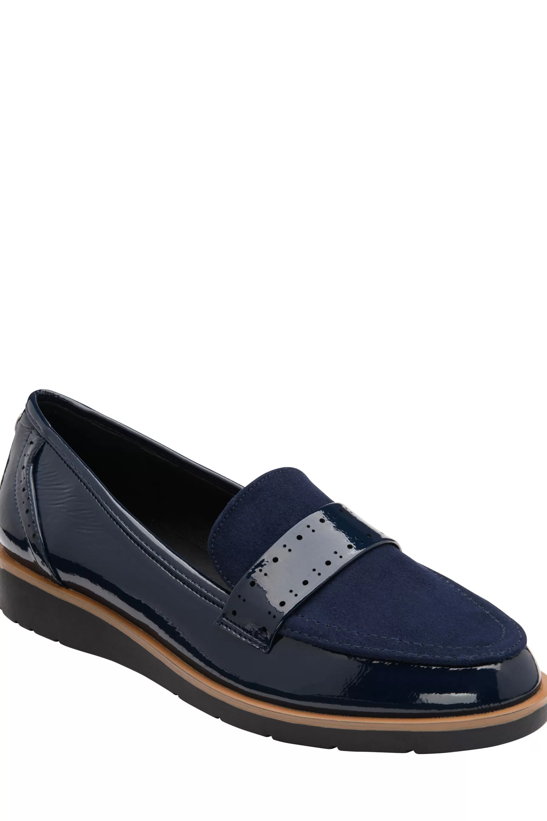 Lotus Flat- Wedge Loafers Navy Blue