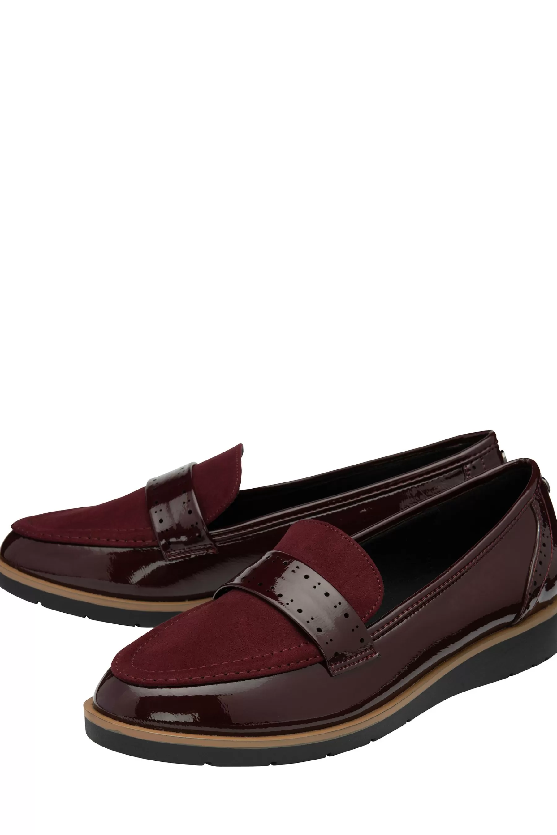 Lotus Flat- Wedge Loafers Red