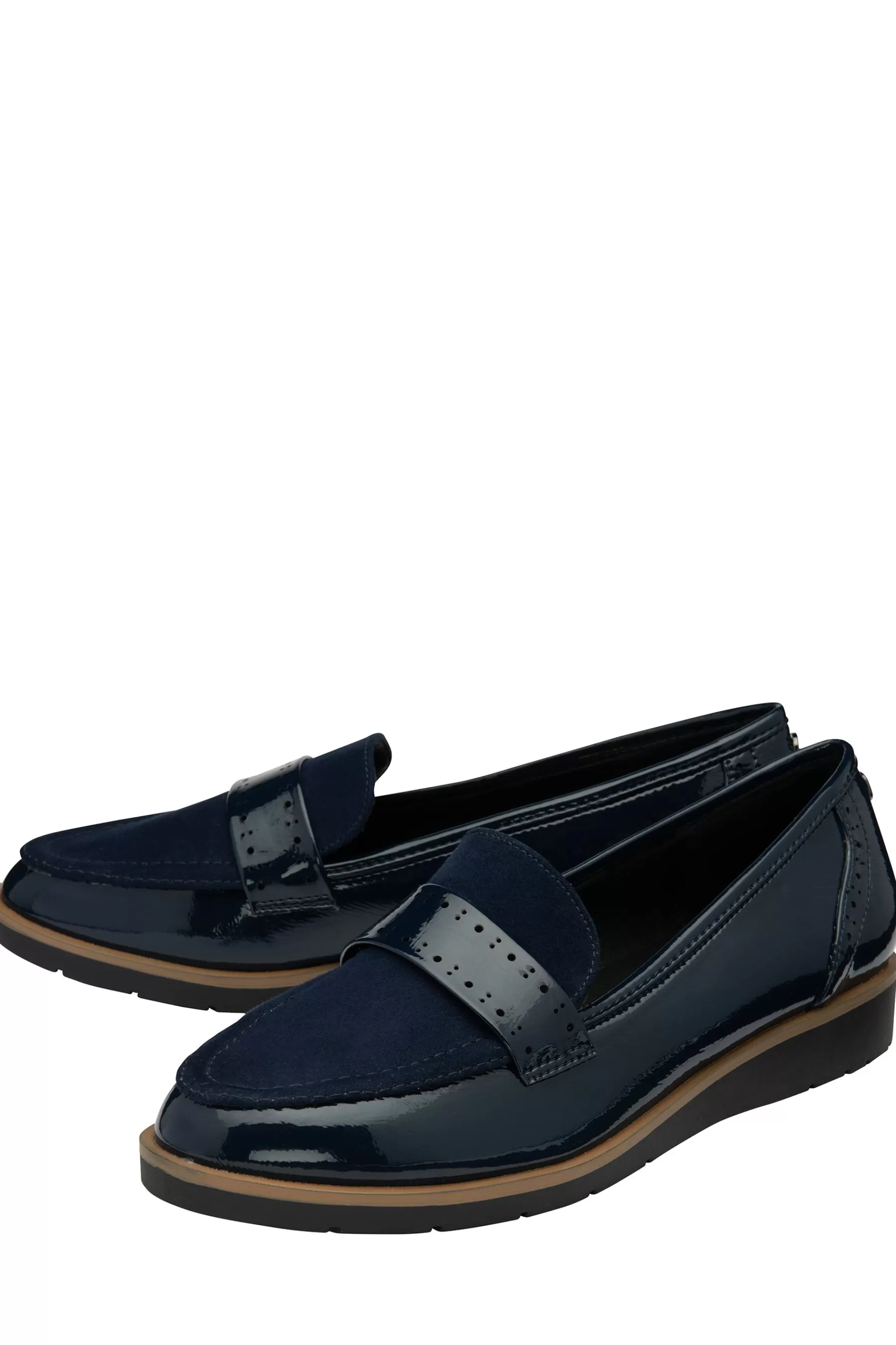 Lotus Flat- Wedge Loafers Navy Blue