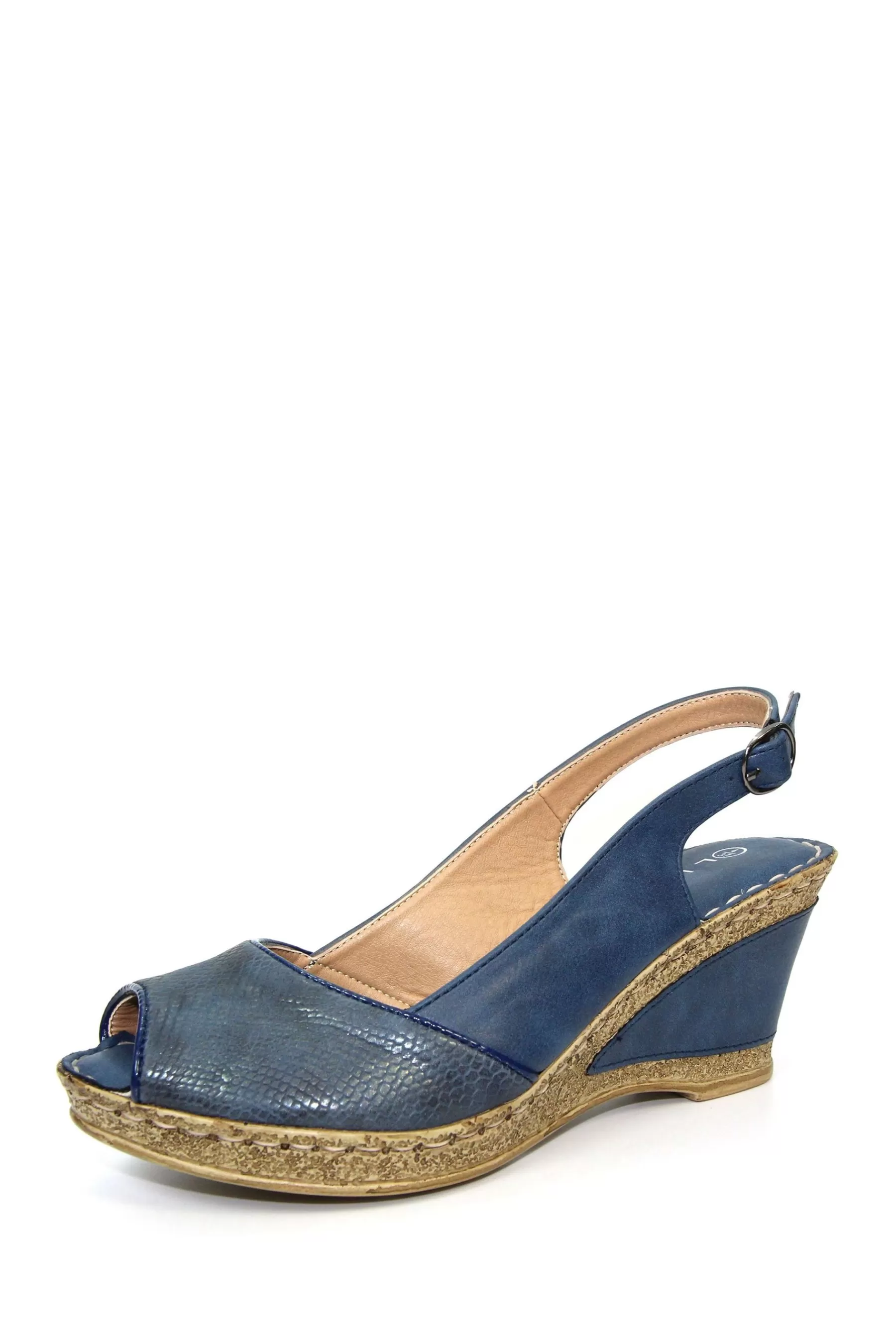 Lunar Sandals- Barnes Wedge Slingback Sandals Blue