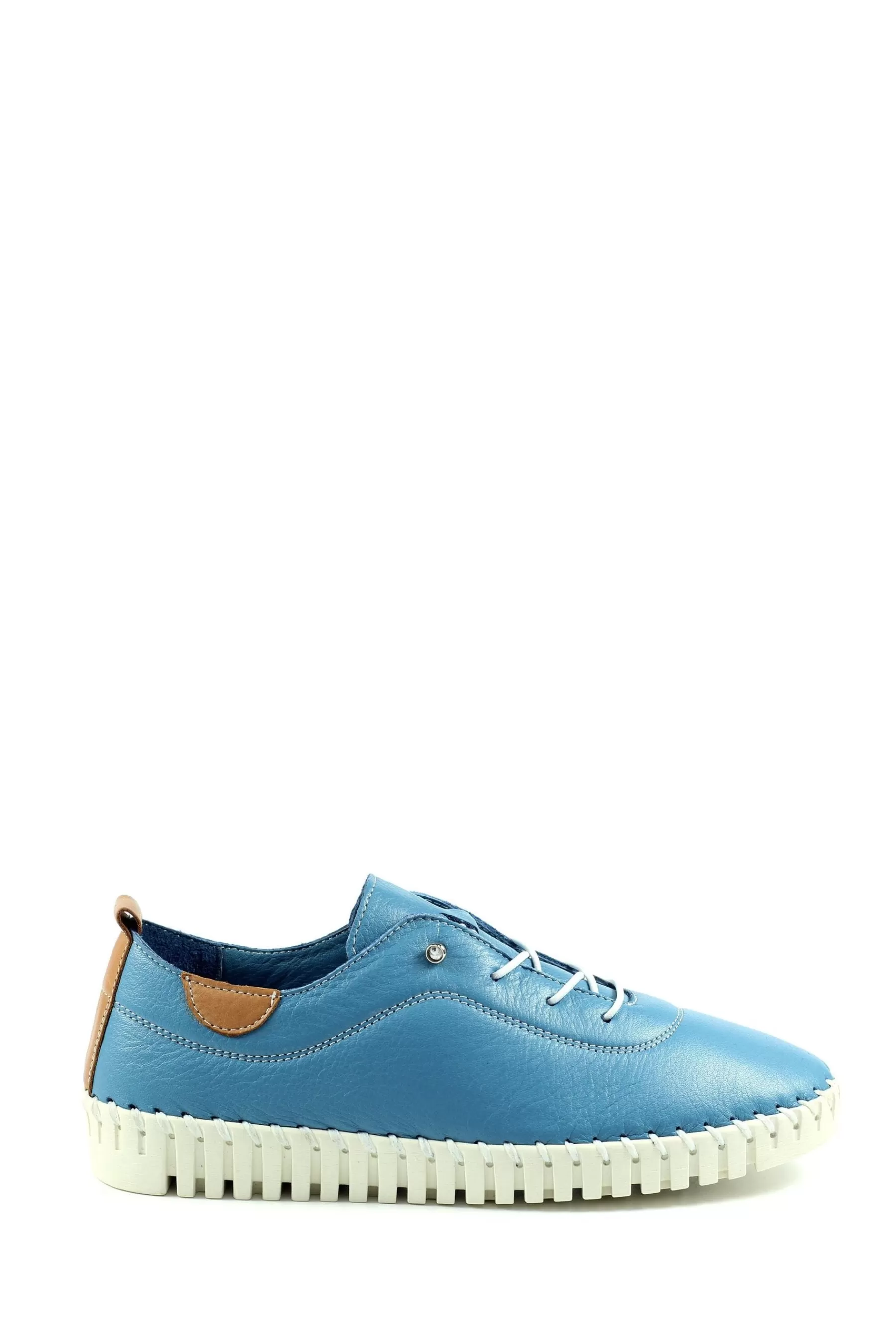 Lunar Flat | Flamborough Leather Shoes Blue