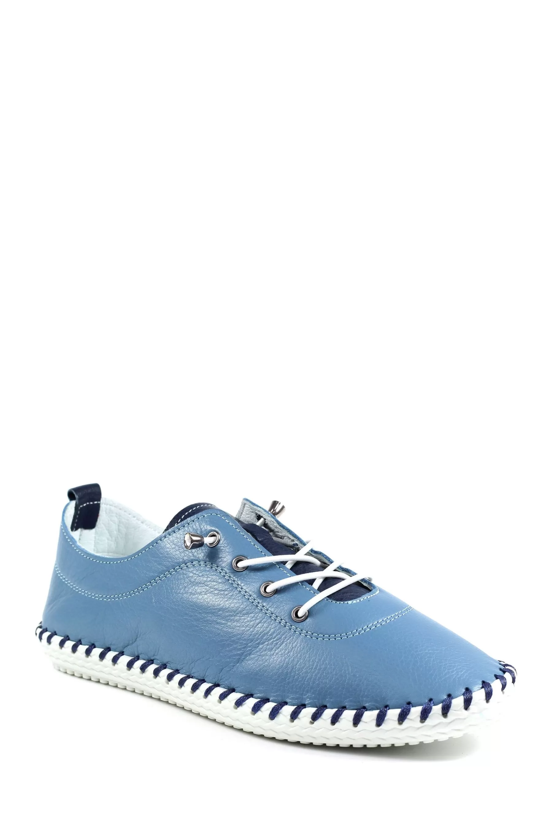 Lunar Flat- Sandown Pale Lea. Shoes Blue