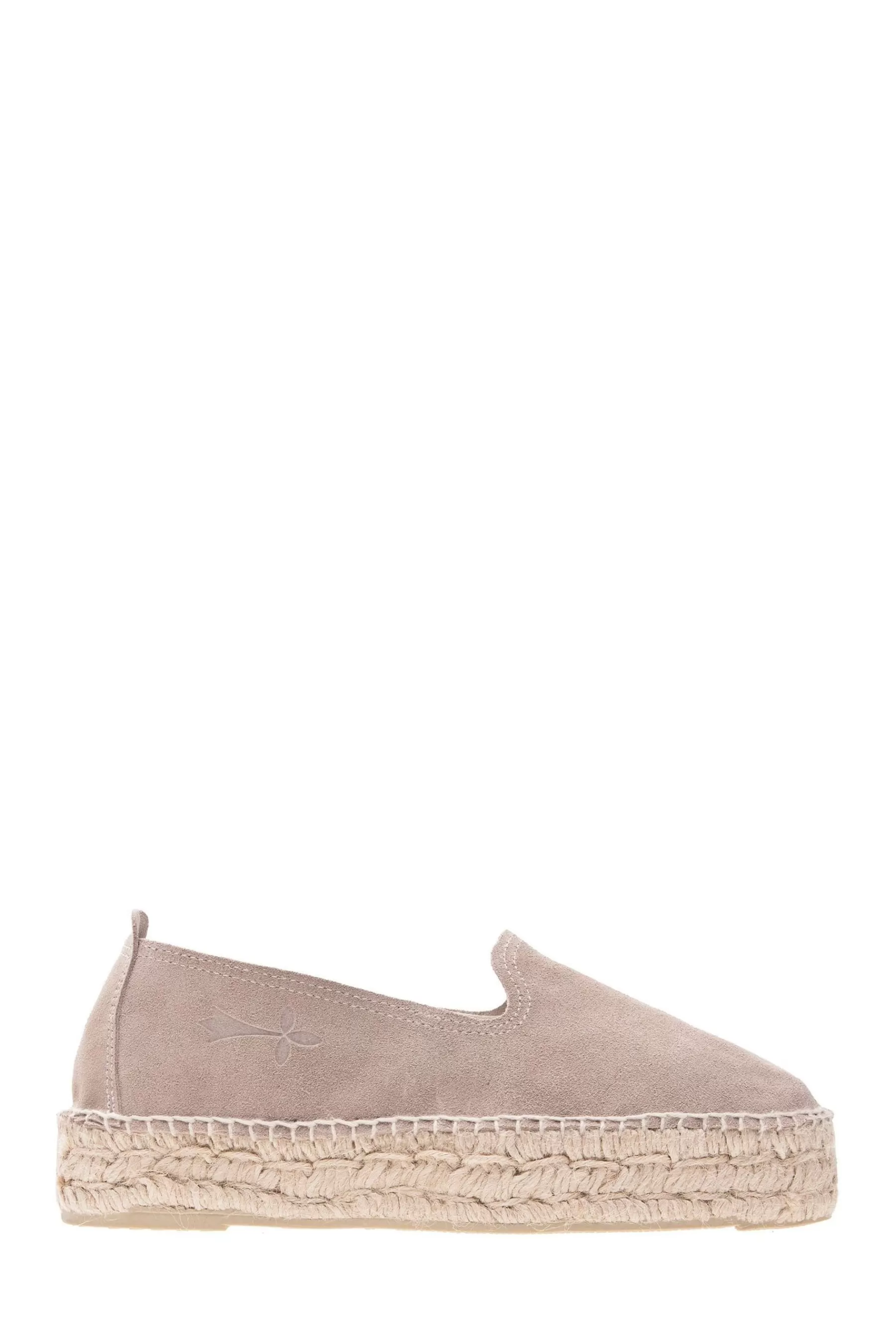 Manebi Flat- Suede Hamptons Espadrille Grey