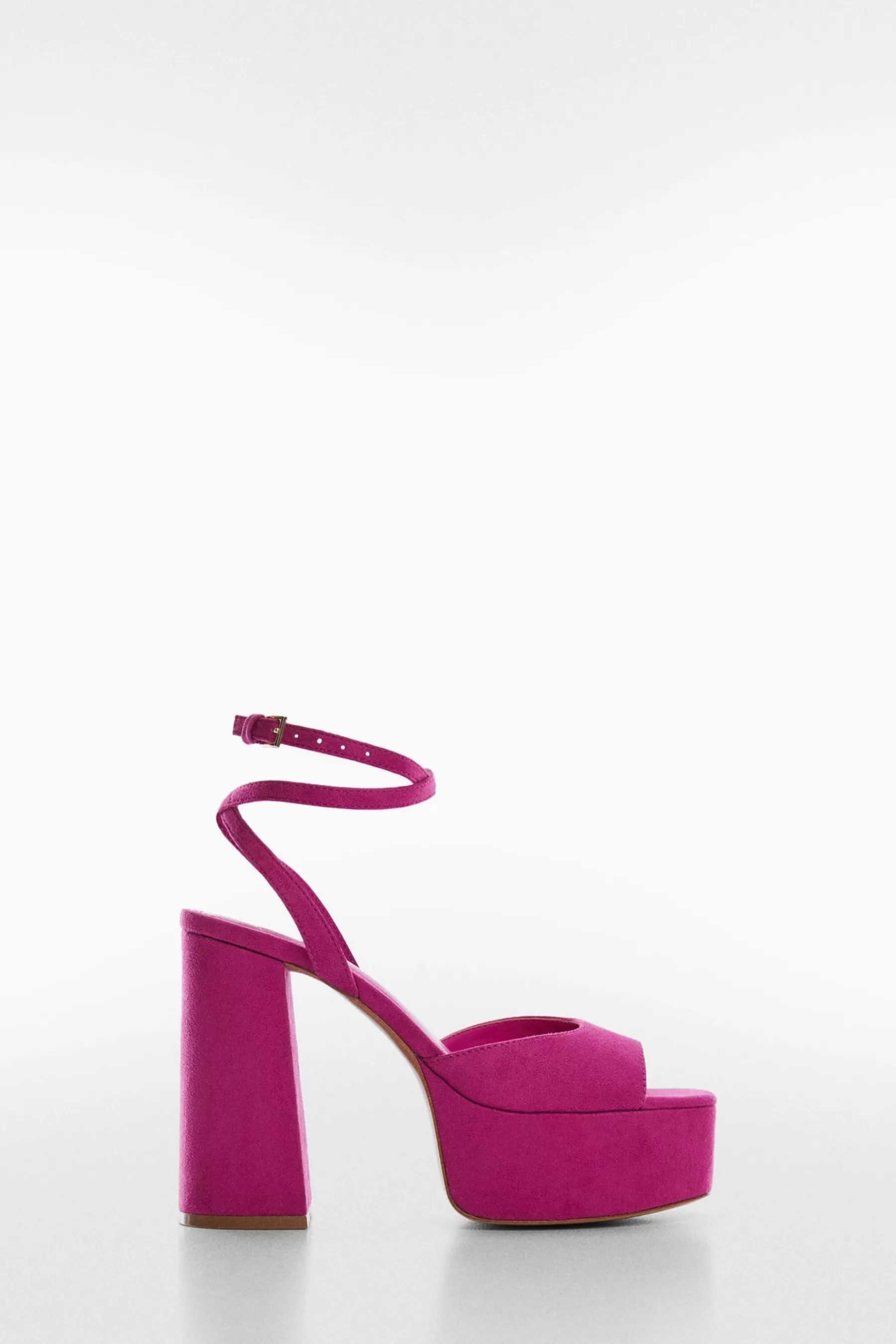 Mango Sandals- Platform Ankle-Cuff Sandals Pink