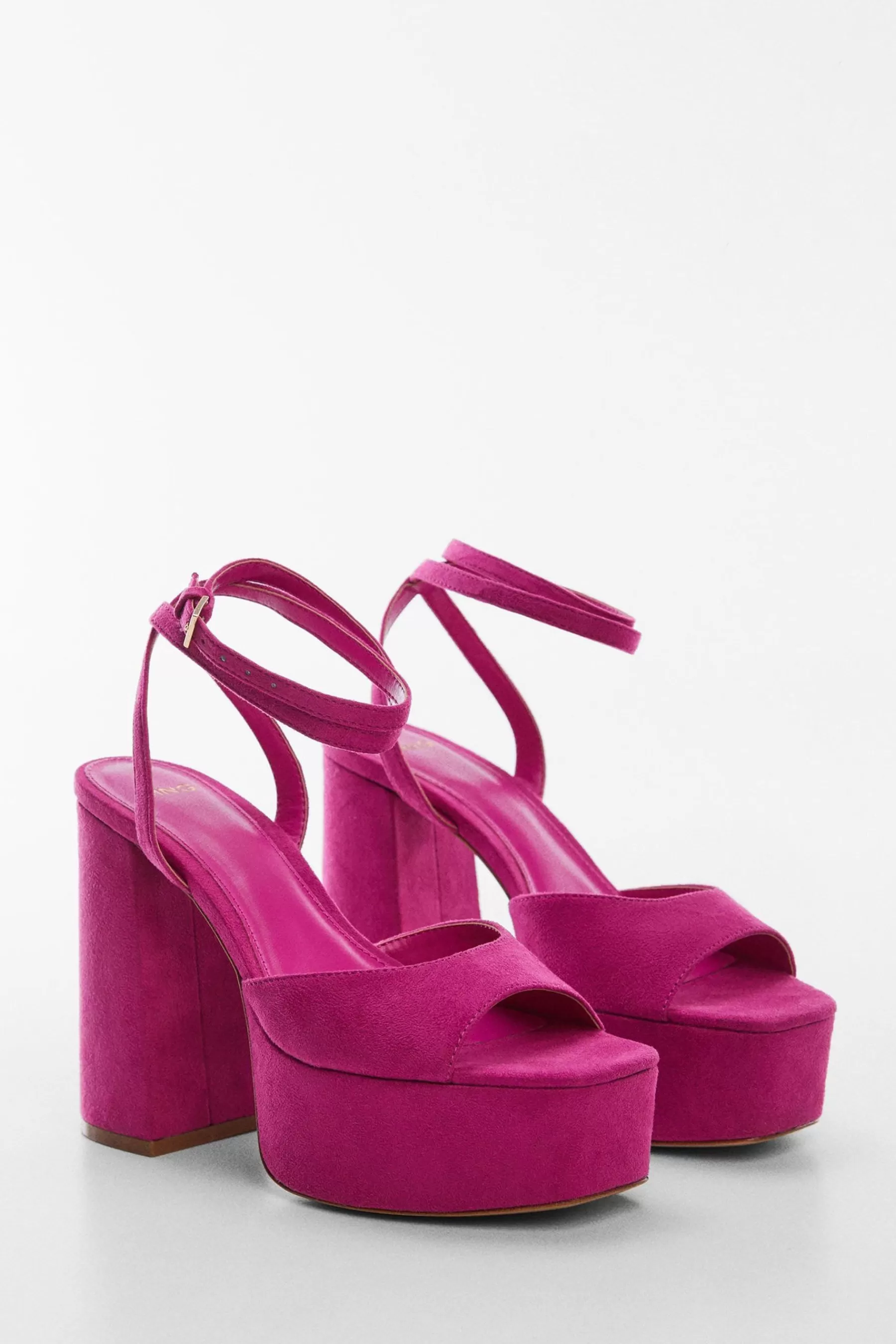 Mango Sandals- Platform Ankle-Cuff Sandals Pink