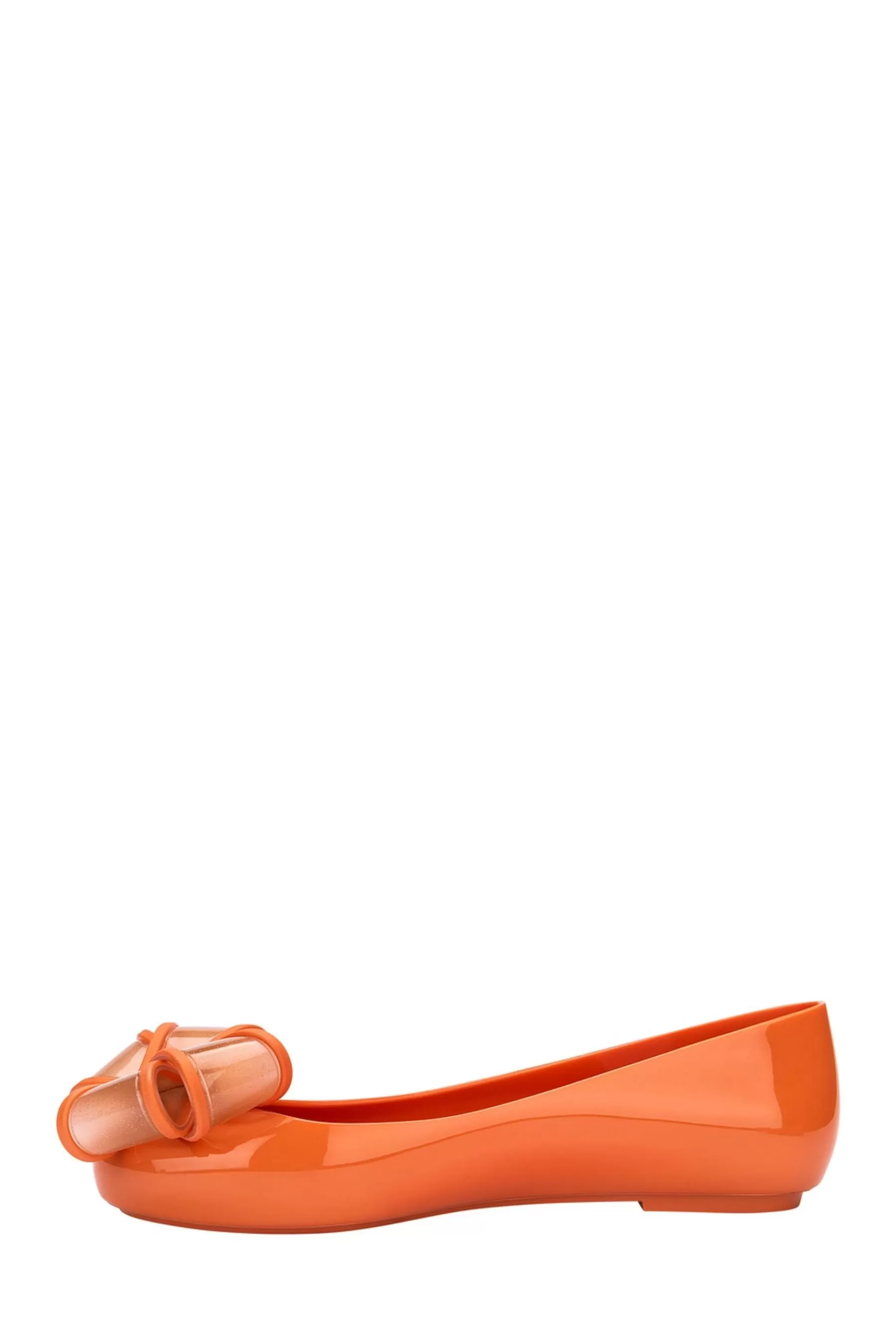 Melissa Flat- 3D Transparent Bow Pumps Orange