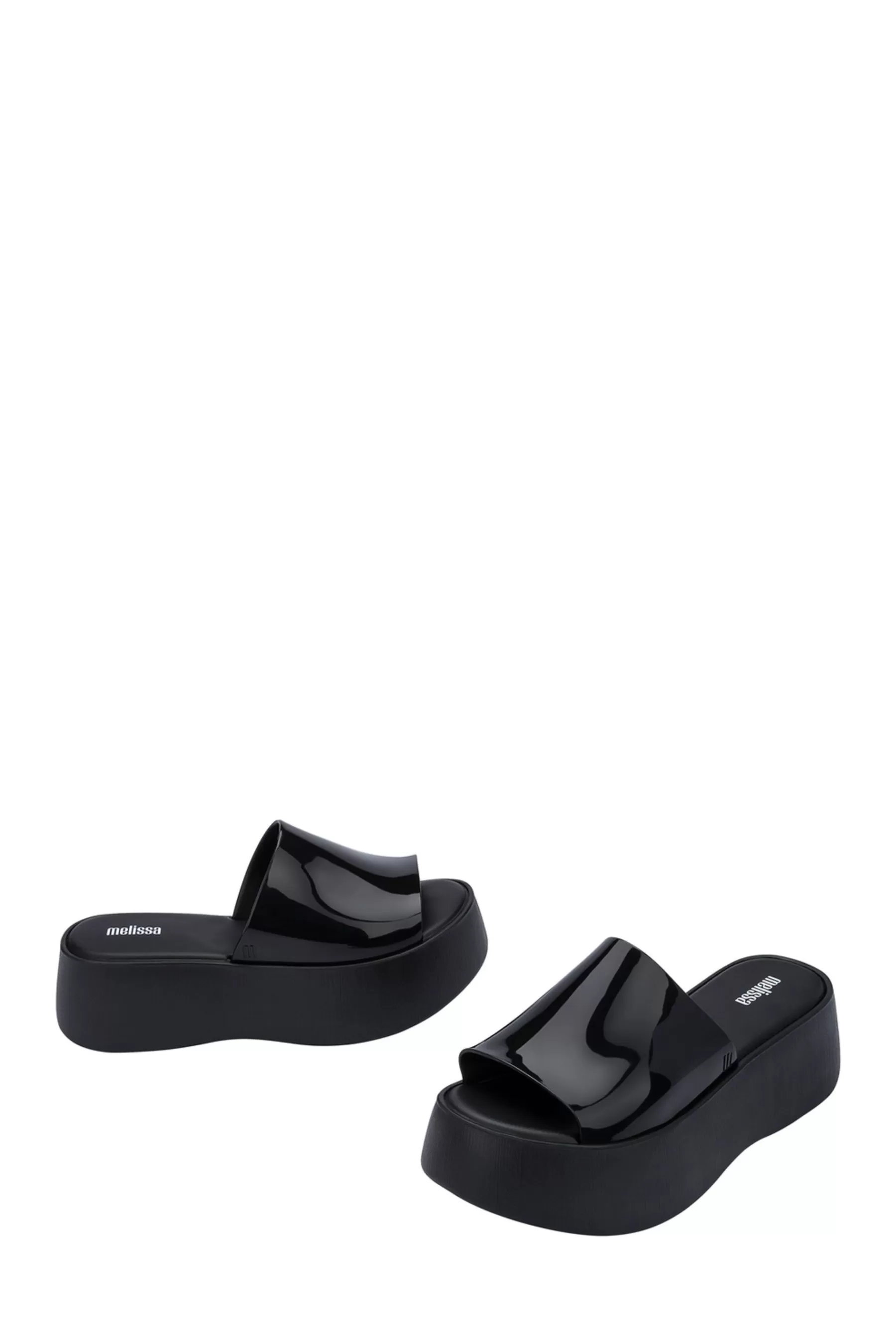 Melissa Sandals | Platform Slides Black