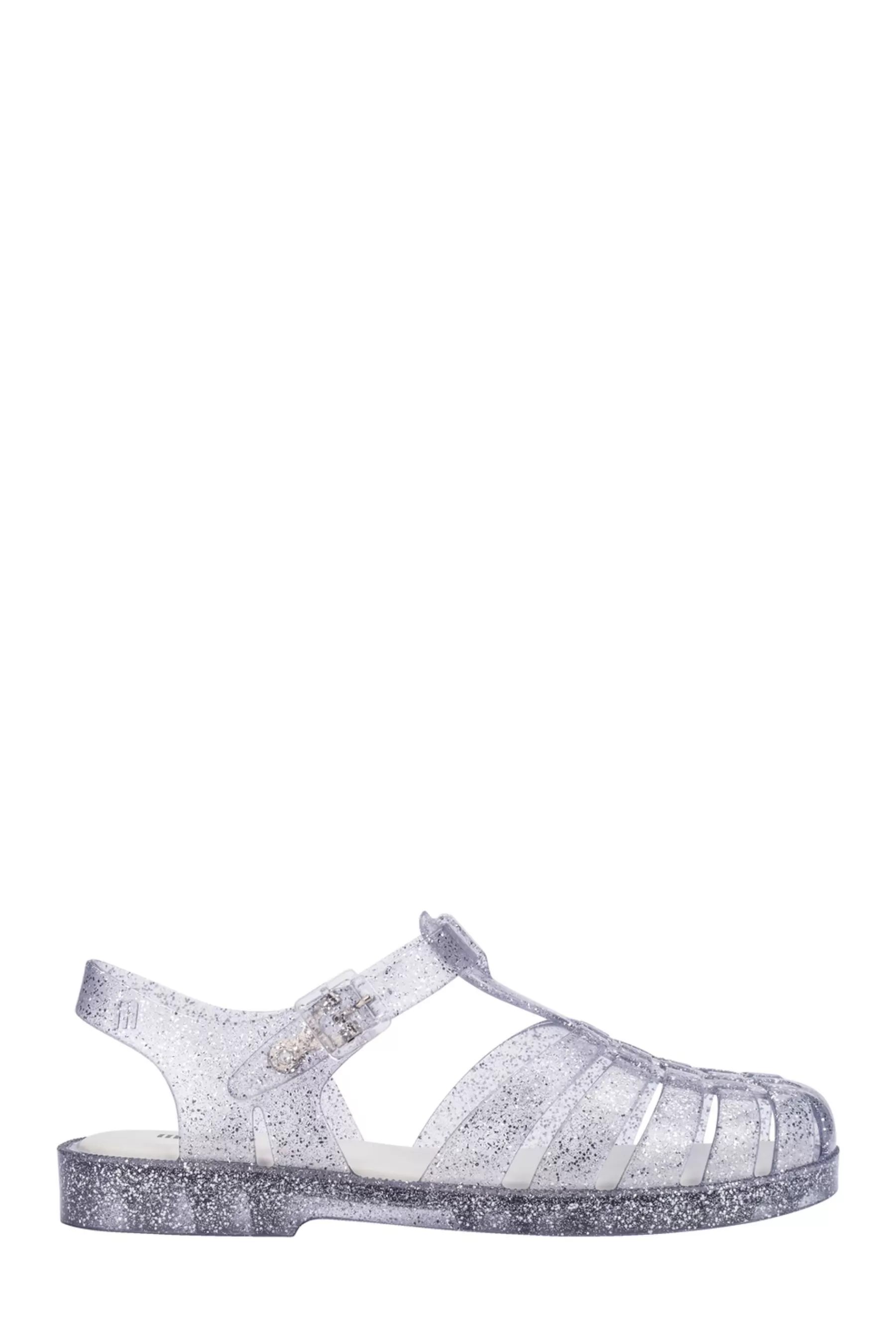 Melissa Flat | Possession Shiny Clear Sandals Silver