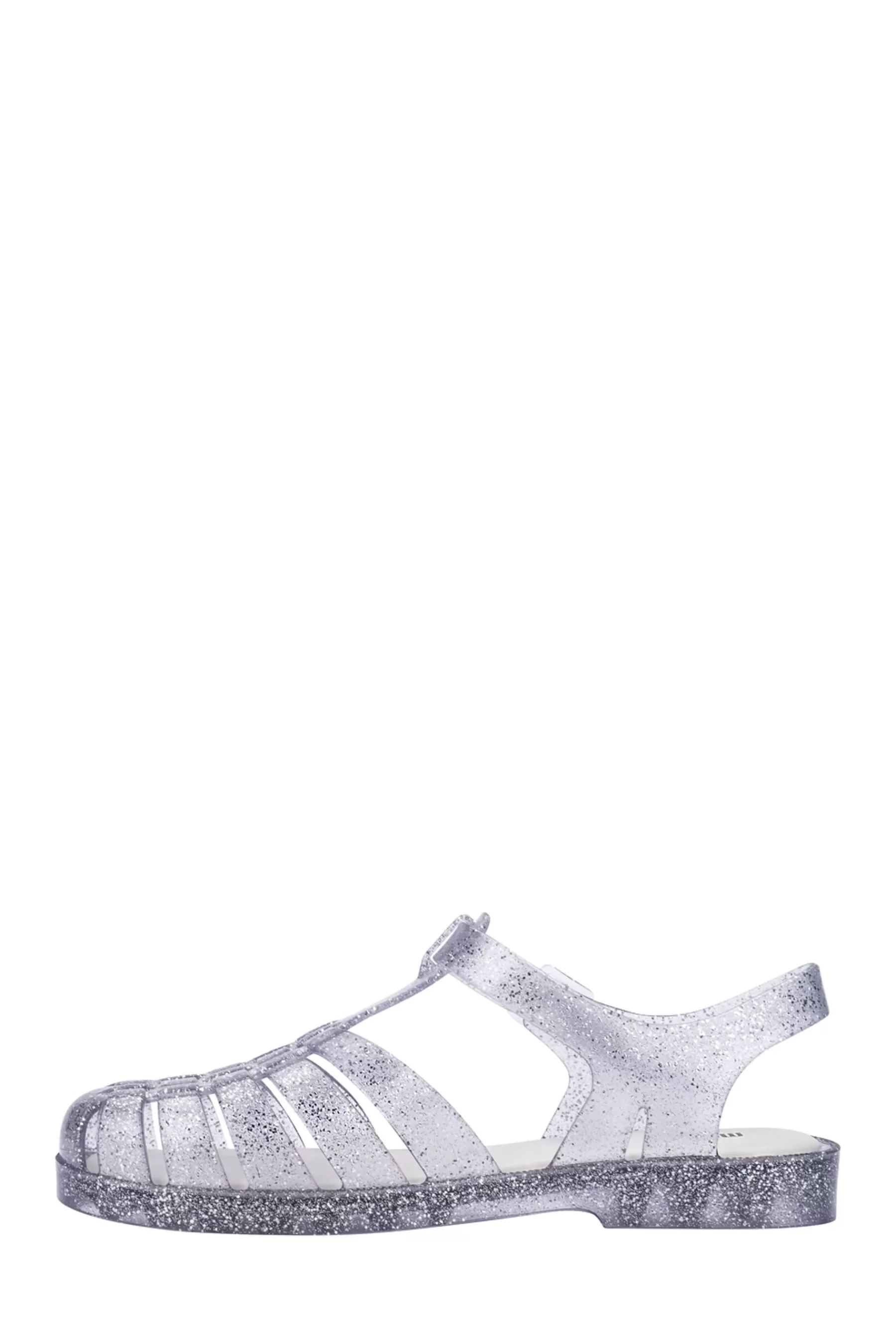 Melissa Flat | Possession Shiny Clear Sandals Silver