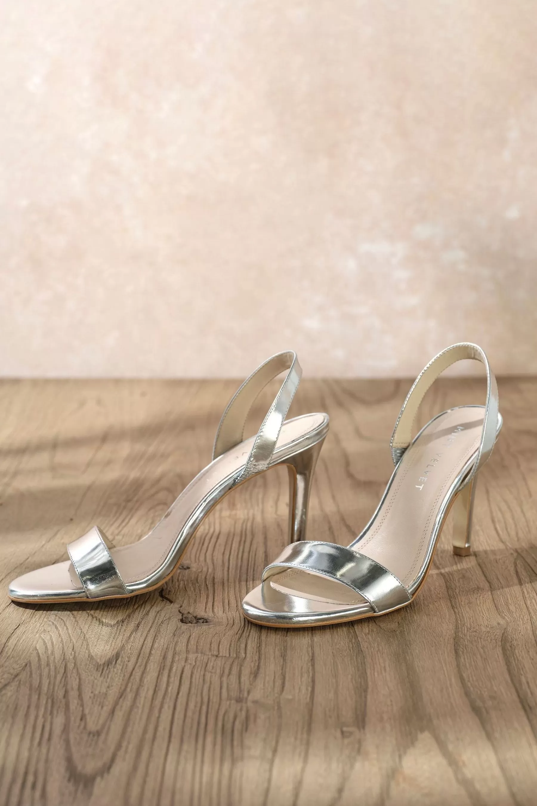 Mint Velvet Sandals- Amara Heeled Sandals Silver