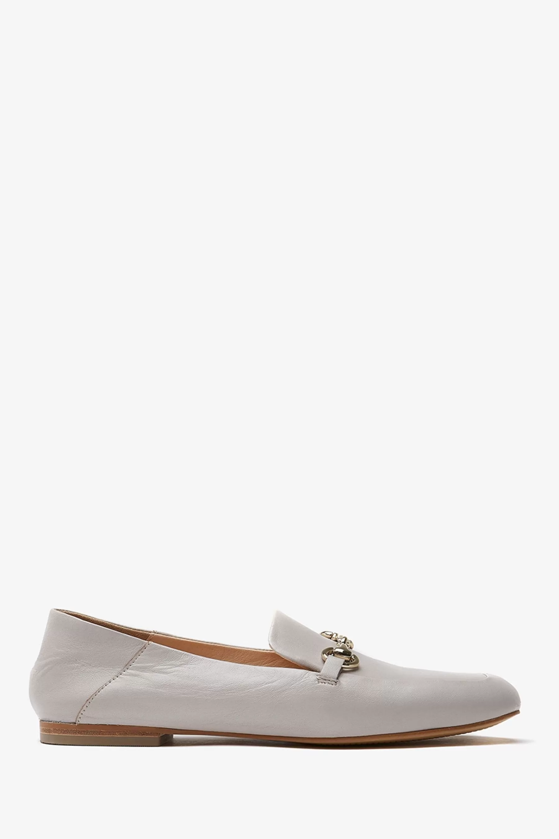 Mint Velvet Flat- Camille Leather Loafers Stone Cream