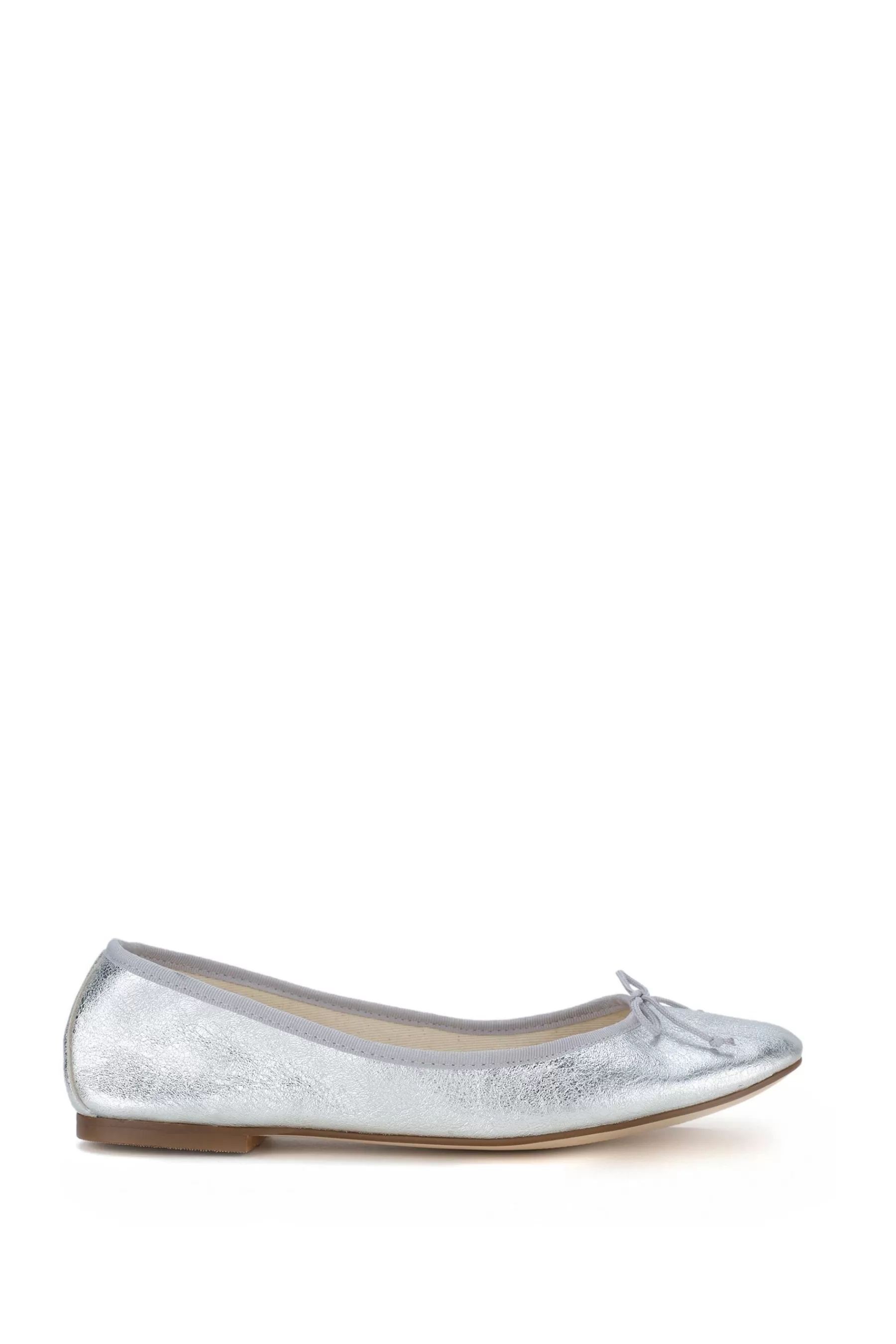 Mint Velvet Flat- Clara Ballet Pumps Silver