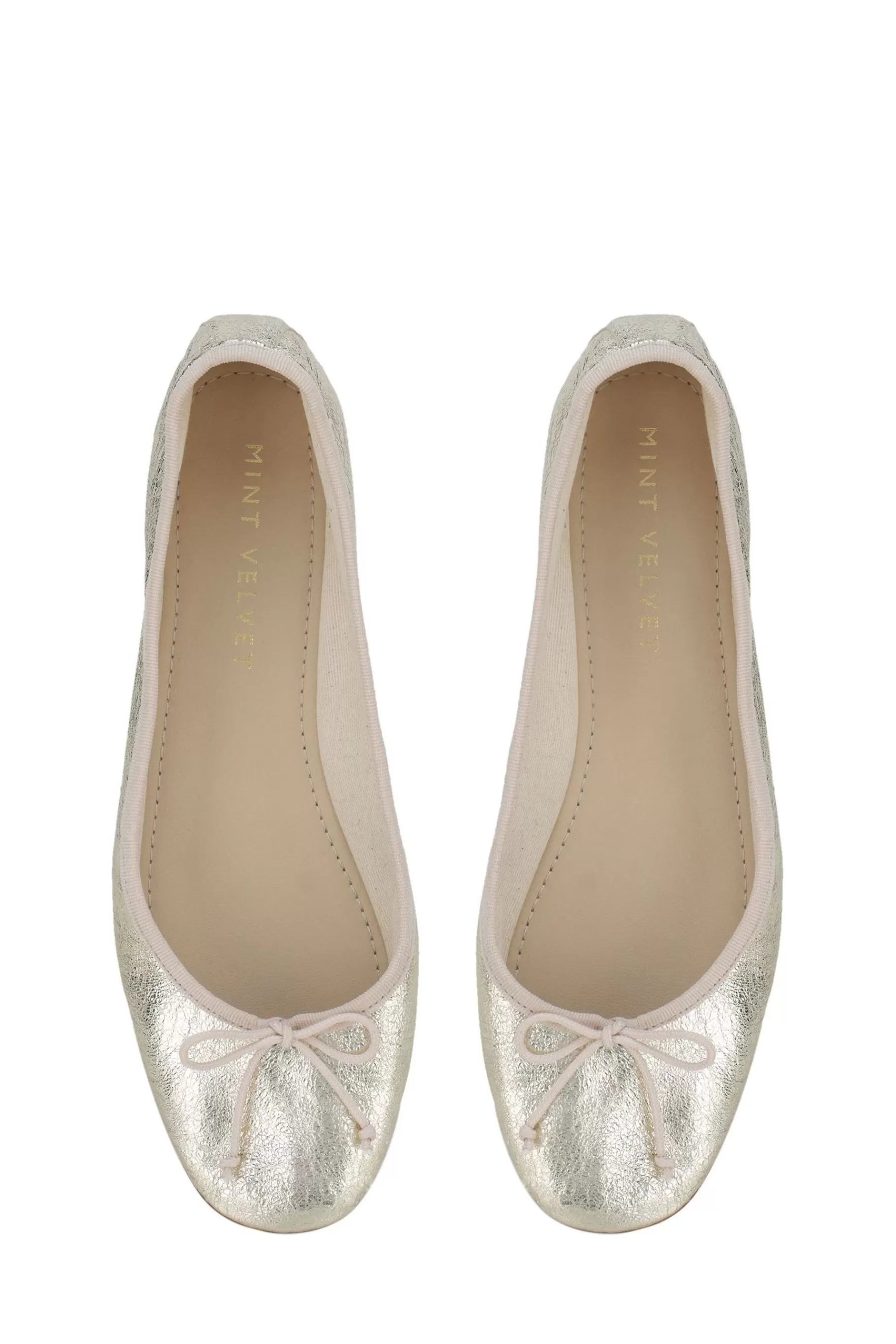 Mint Velvet Flat- Clara Ballet Pumps Gold