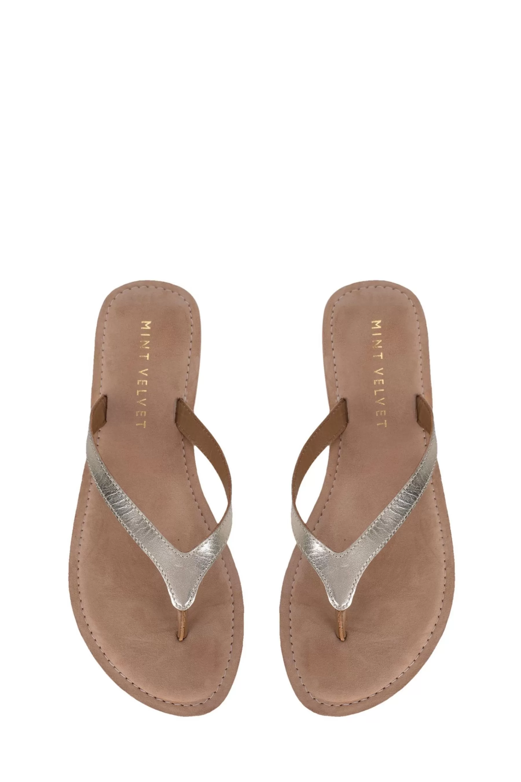 Mint Velvet Sandals- Ellen Flip Flops Gold