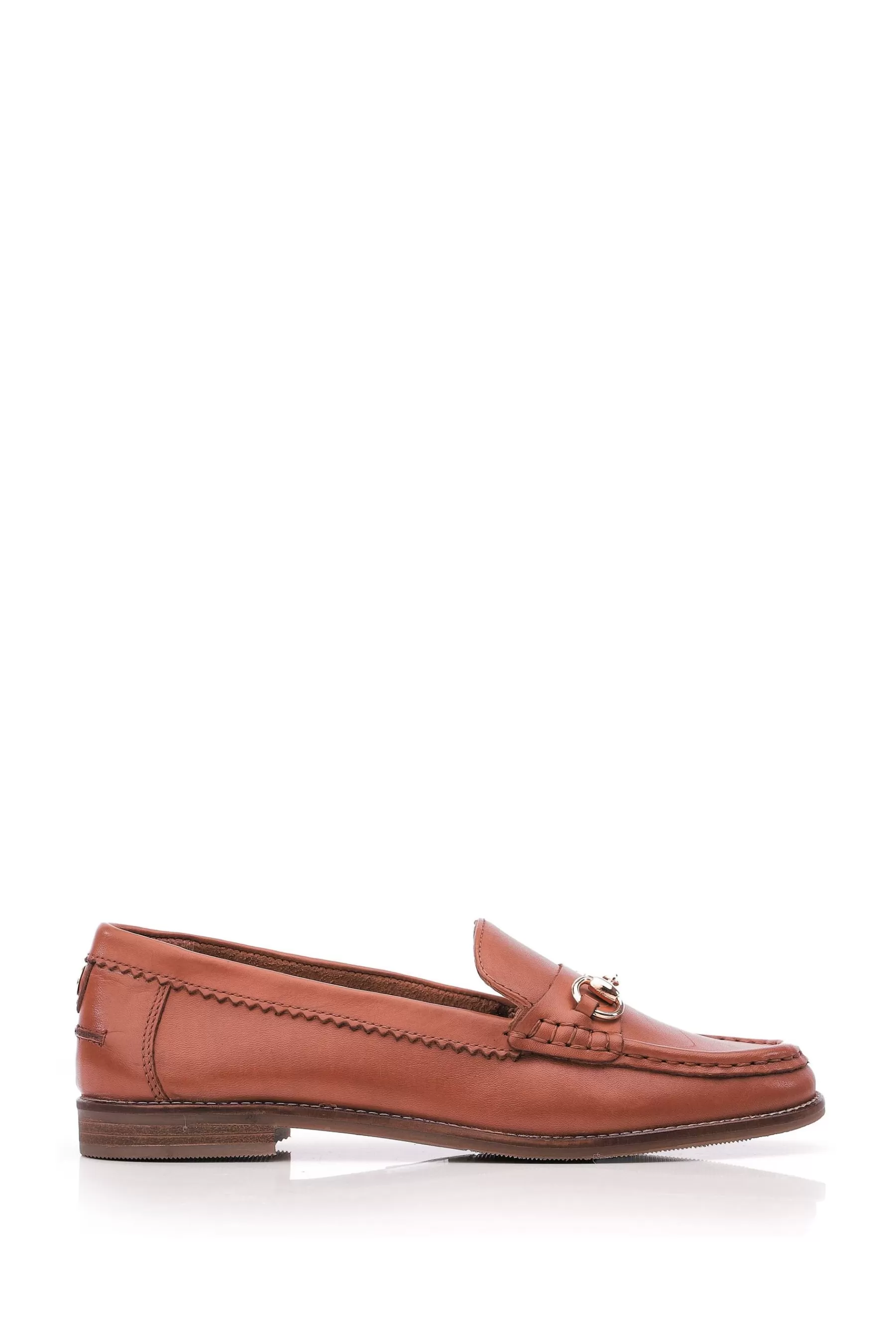 Moda in Pelle Flat- Fabina Clean Snaffle Trim Loafers Natural