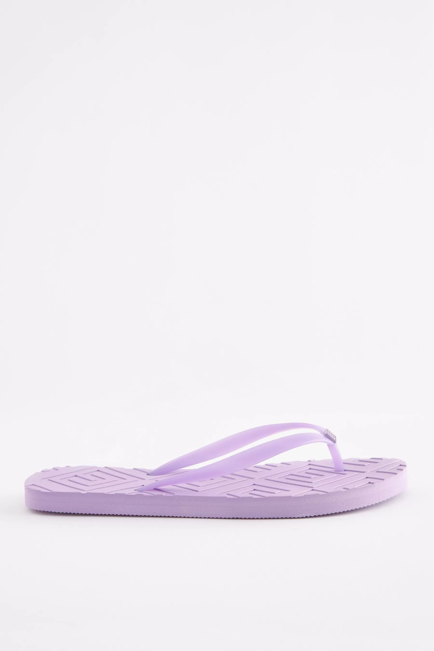 Next Sandals | Monogram Detailing Flip Flop Flat Sandals Purple