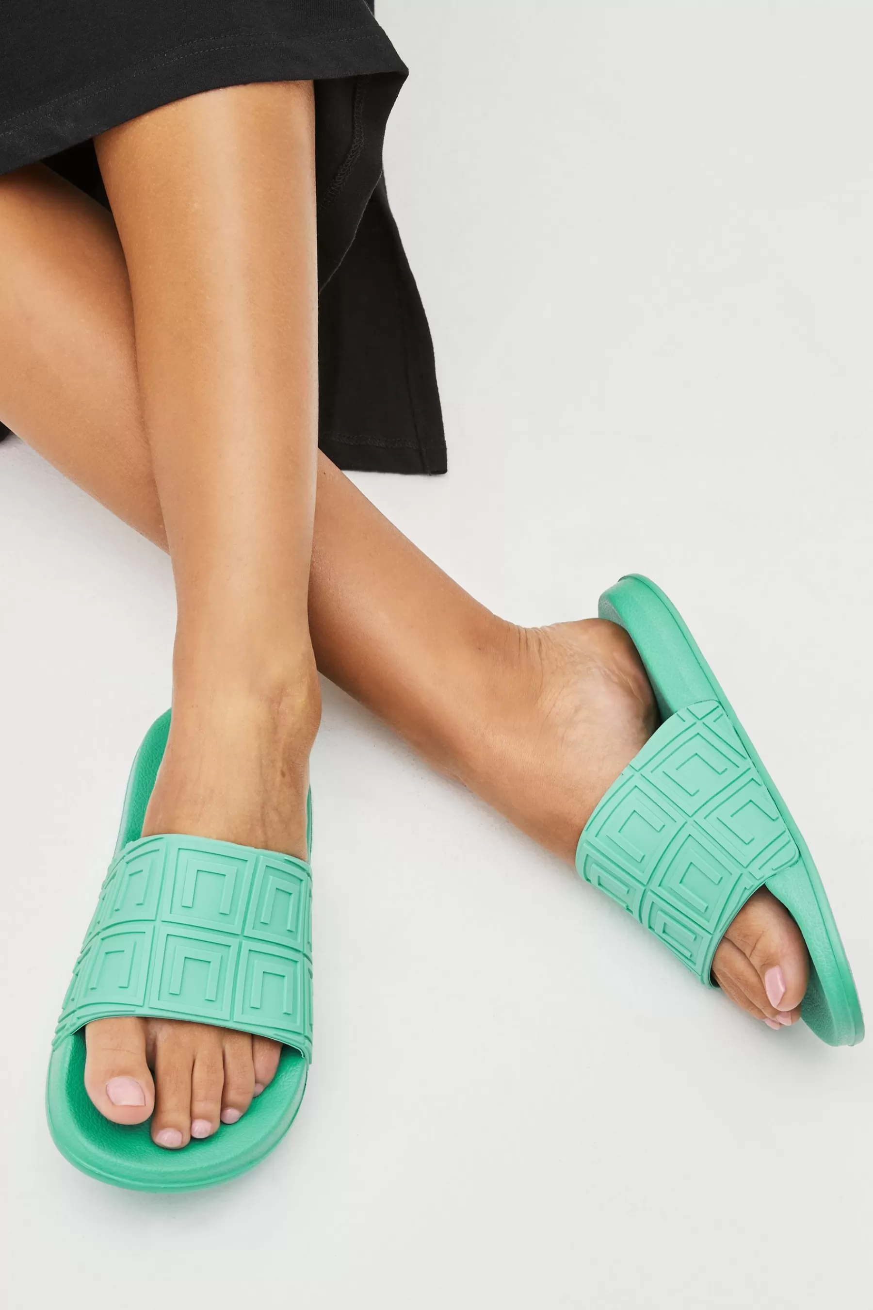 Next Sandals-Monogram Pool Sliders Green