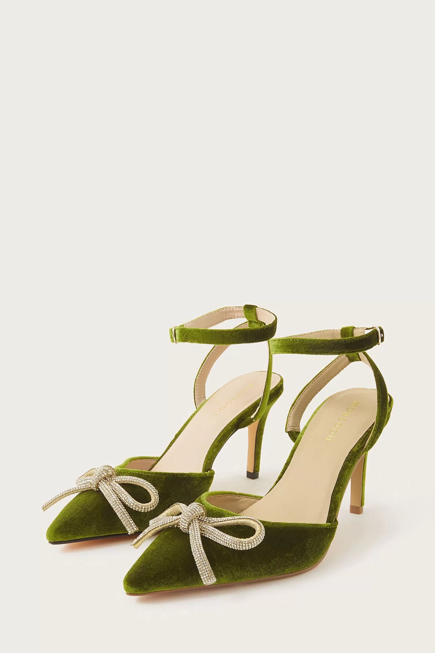 Monsoon Sandals | Pointed Toe Heels Green