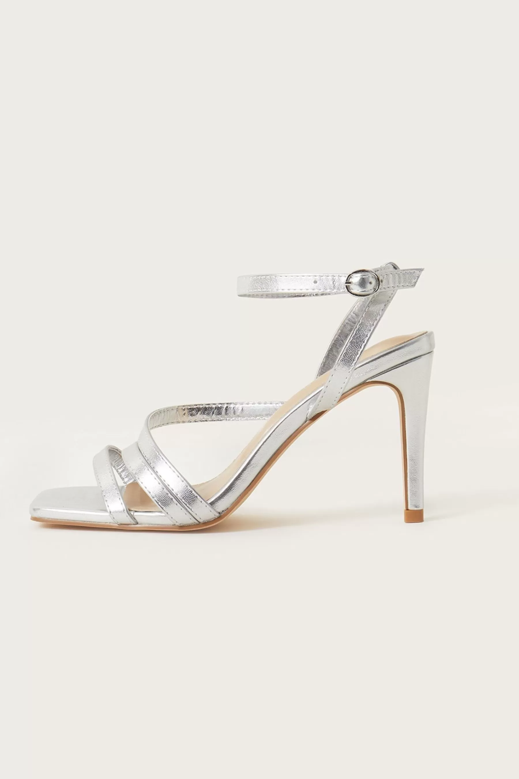 Monsoon Sandals | Strappy Square Toe Sandals Silver