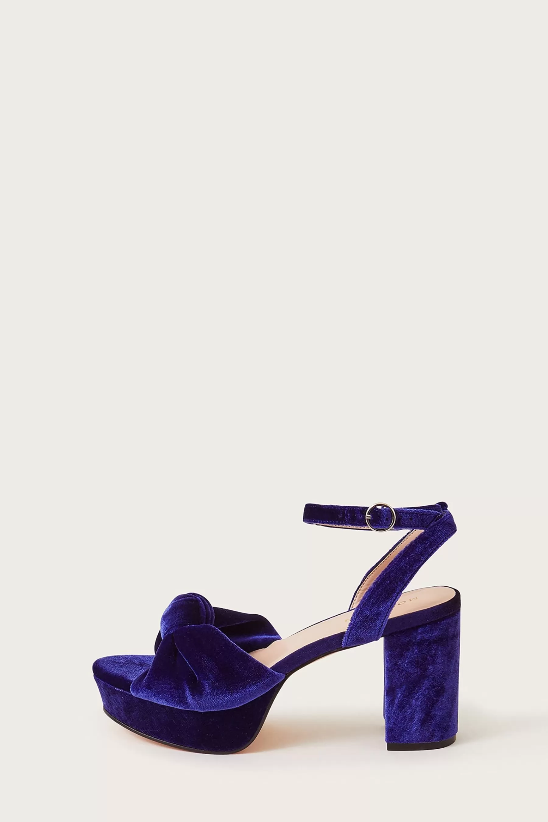 Monsoon Sandals- Velvet Knot Heels Blue