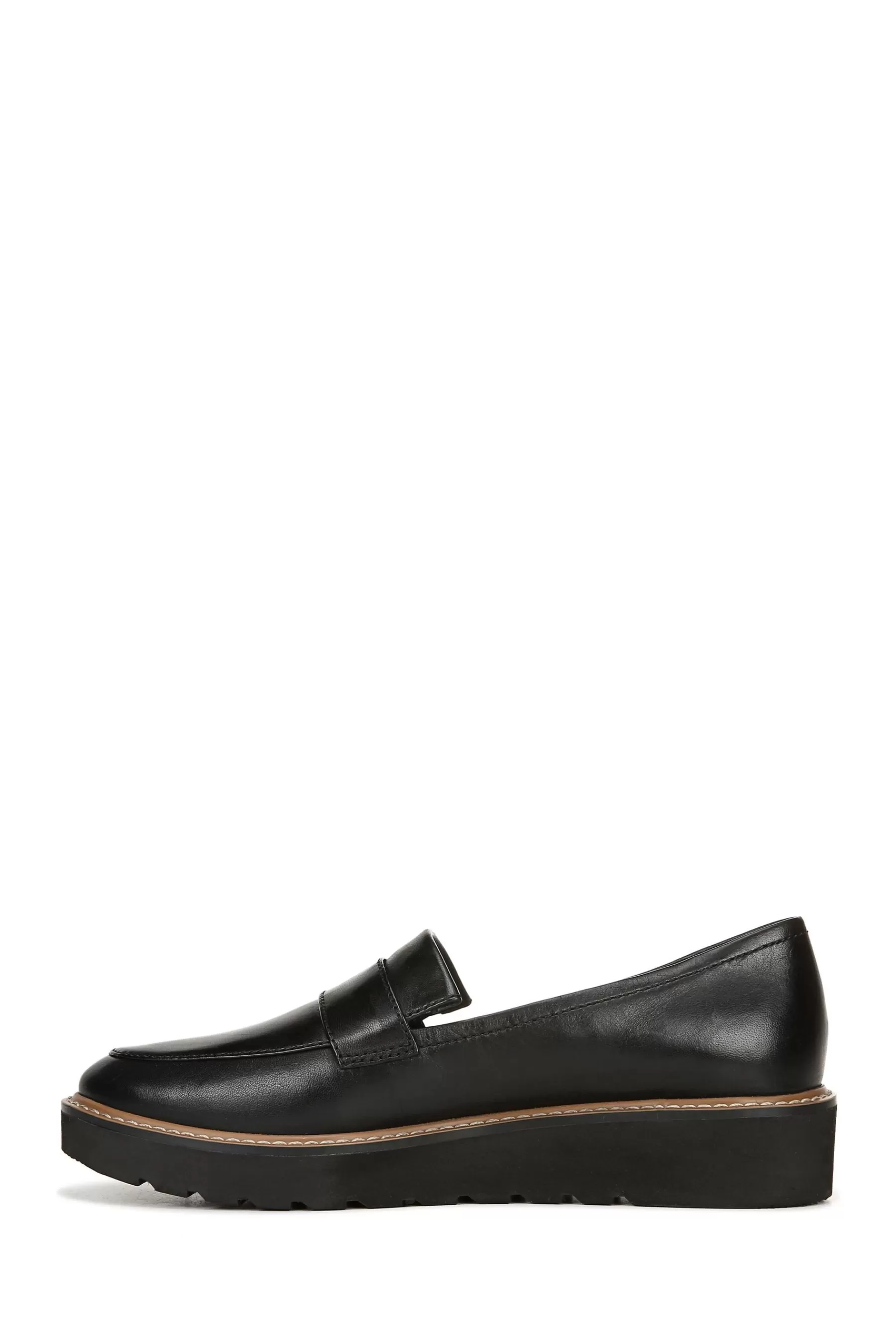 Naturalizer Flat- Adiline Leather Slip Ons Black