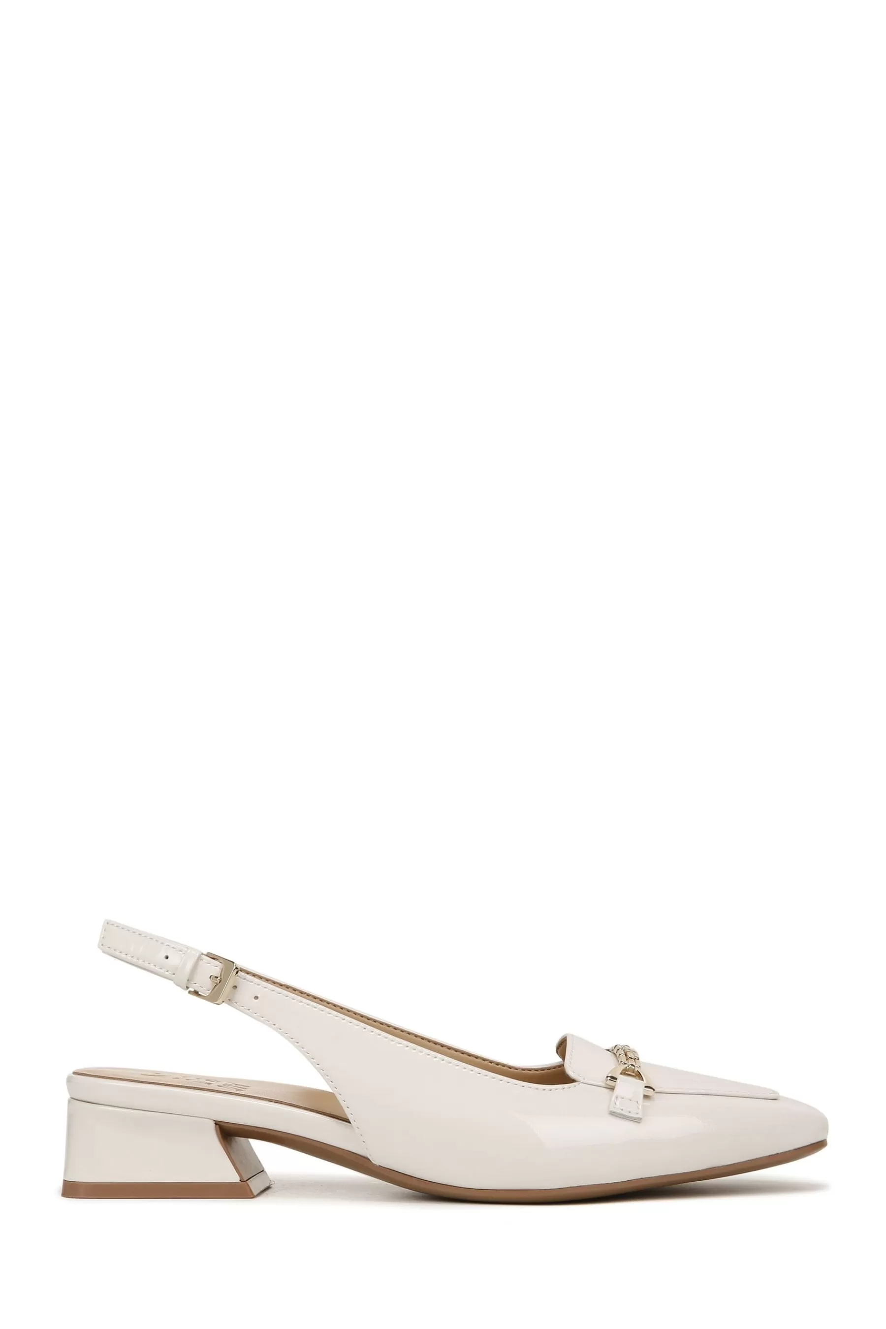 Naturalizer Flat- Lindsey Patent Leather Slingback Shoes Cream