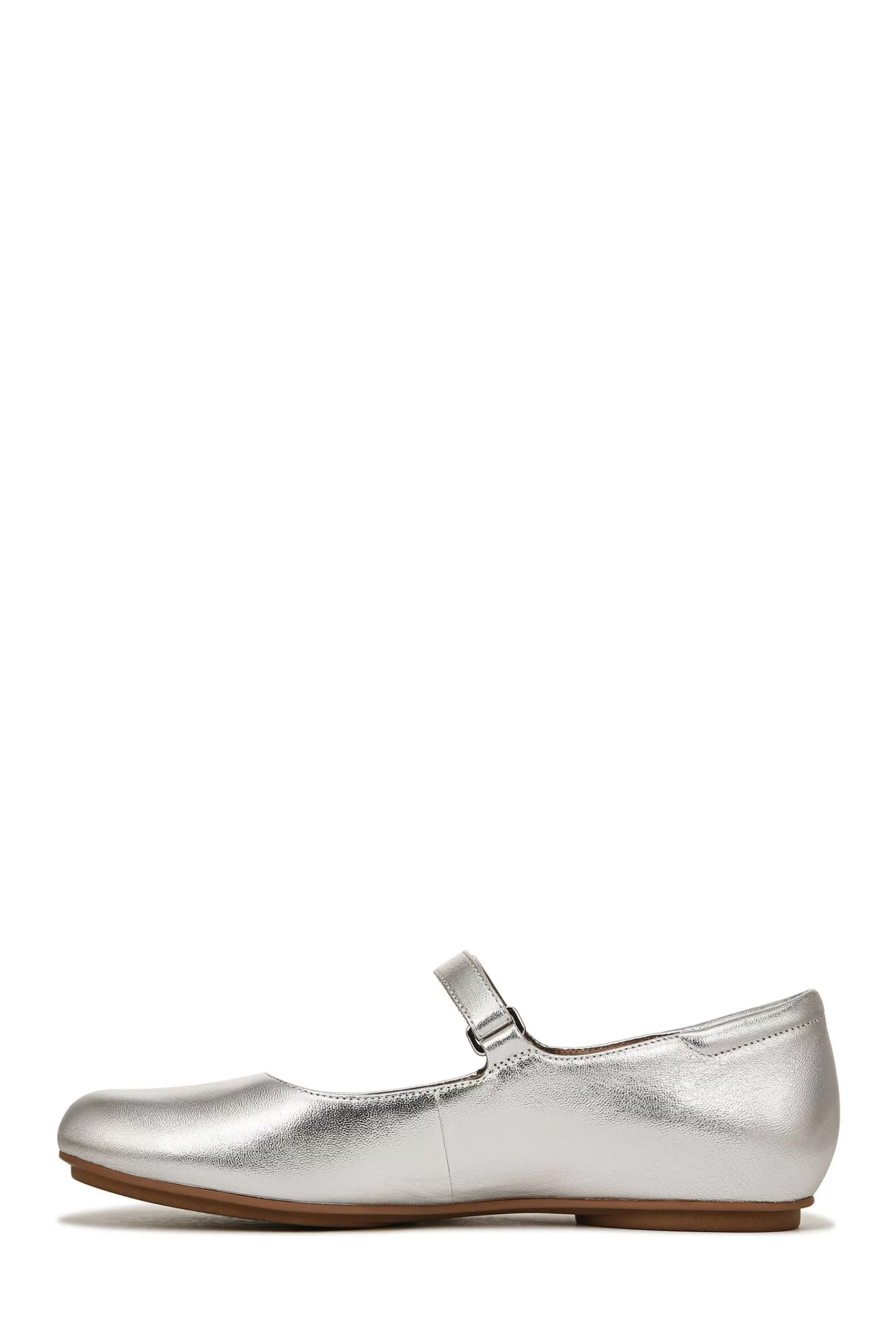 Naturalizer Flat- Maxwell Mj Mary Janes Leather Shoes Silver