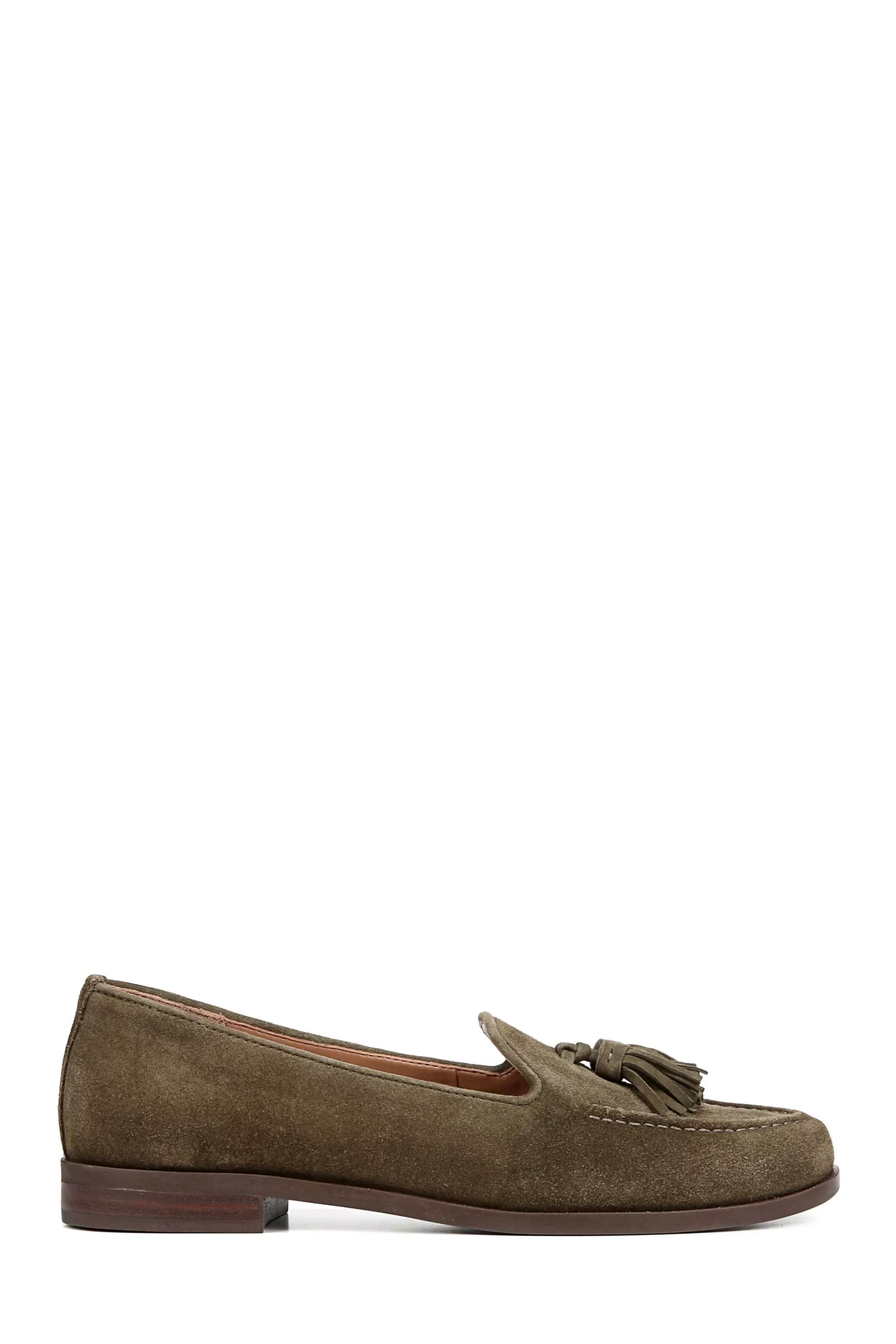 Naturalizer Flat- Santana Suede Slip-Ons Green