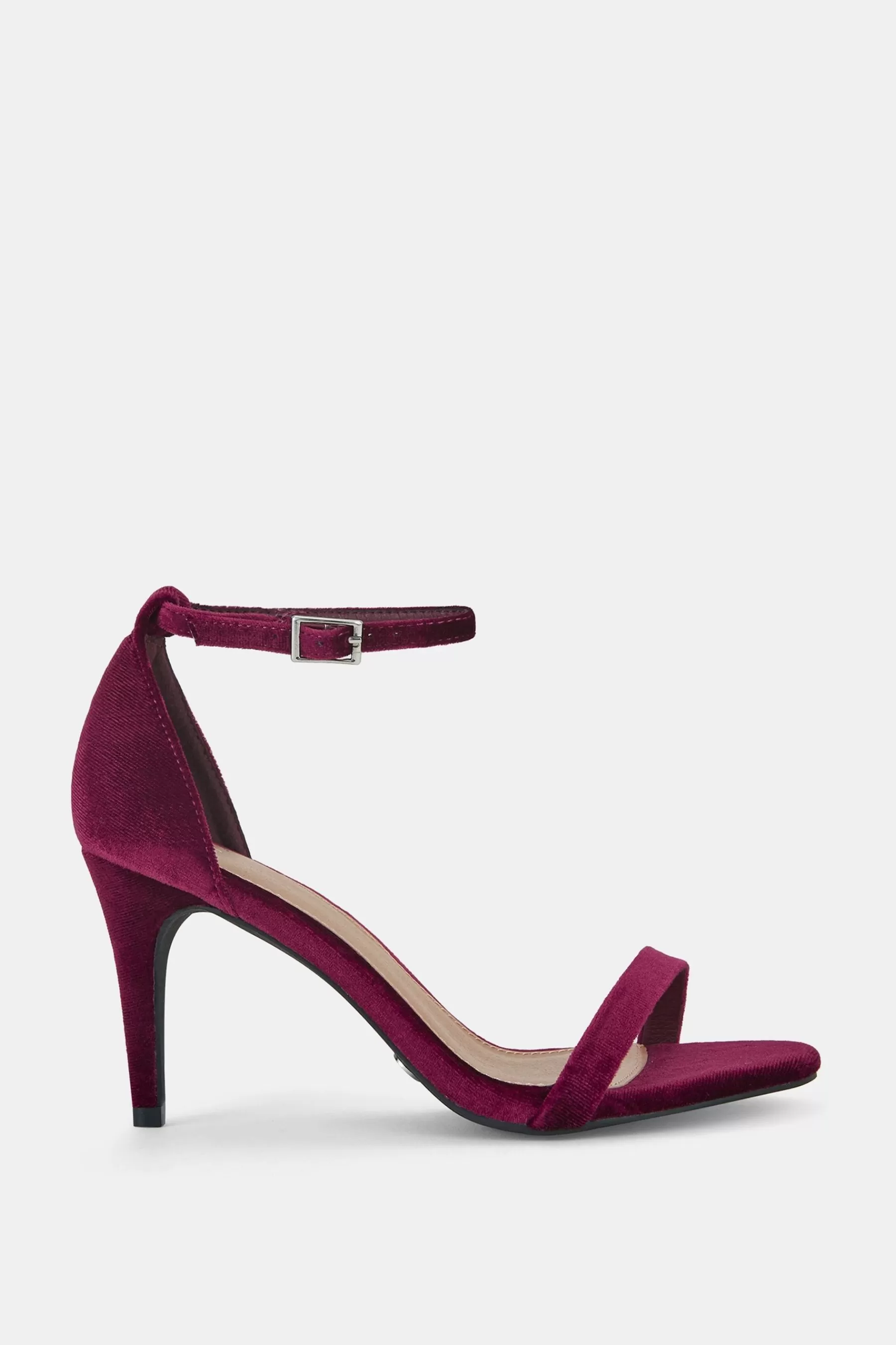 Novo Sandals | Berril Two Part Stiletto Mid Heel Sandals Wine Red