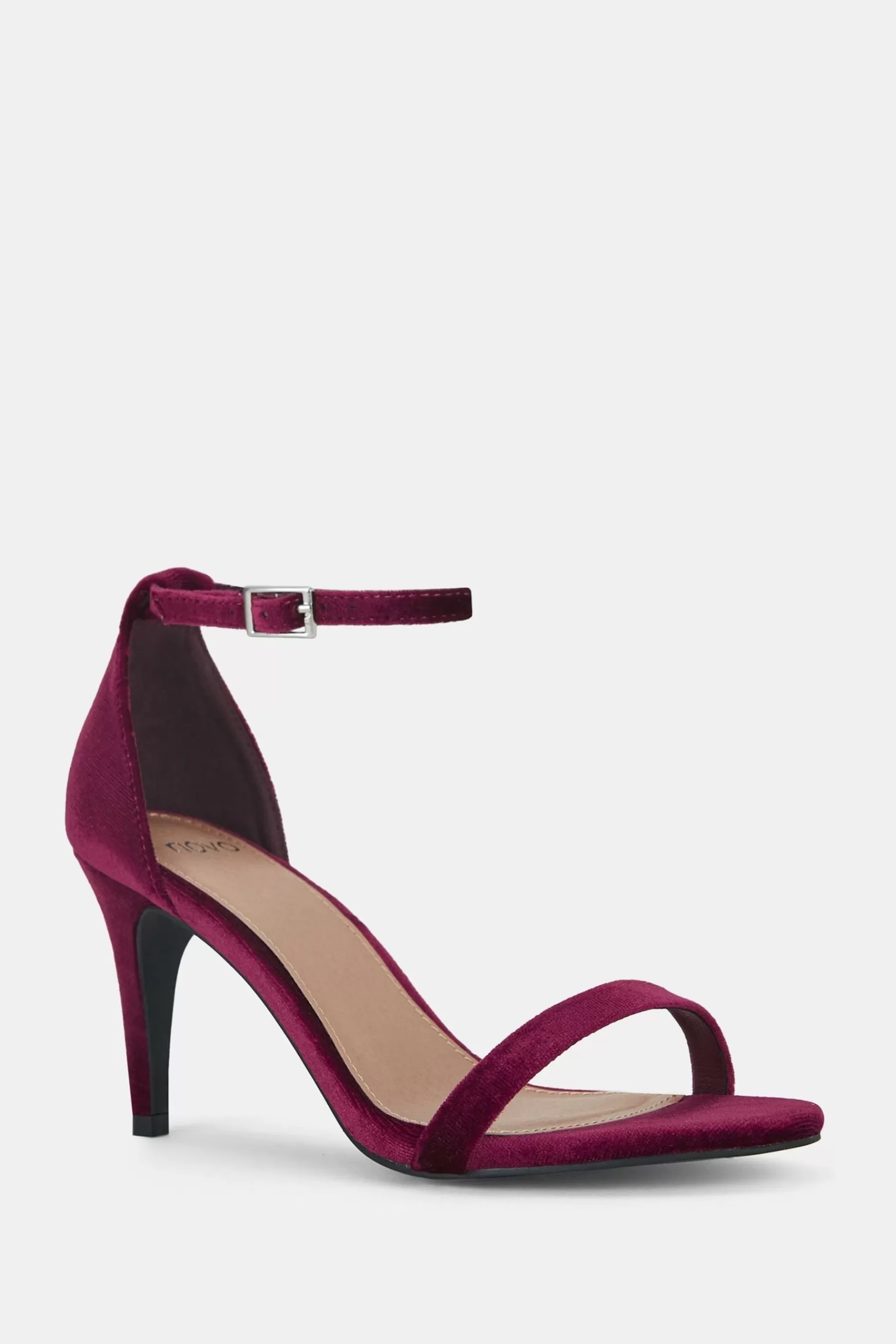 Novo Sandals | Berril Two Part Stiletto Mid Heel Sandals Wine Red