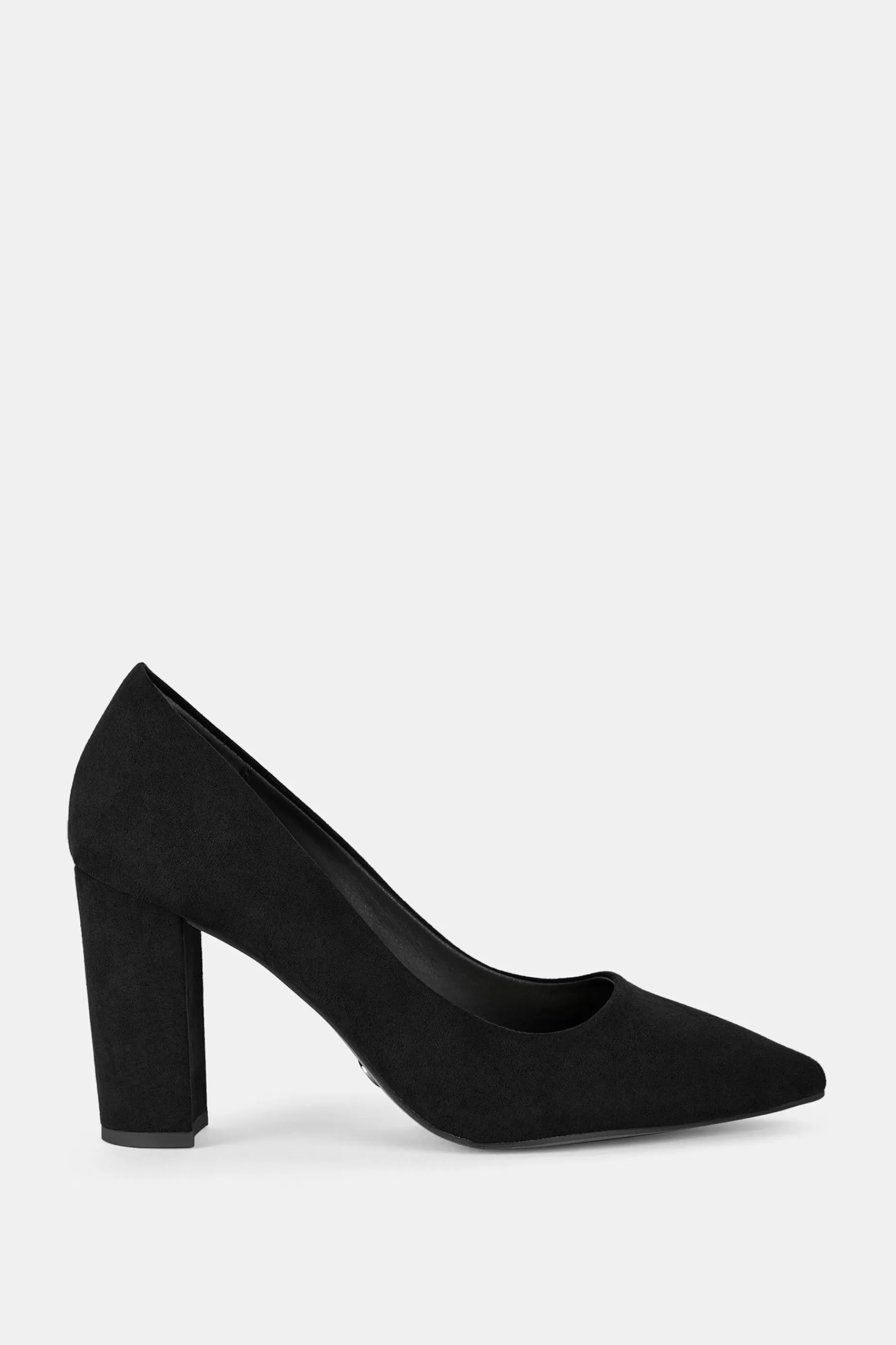 Novo Heels | Illiana Point Toe Block Heel Court Shoes Black