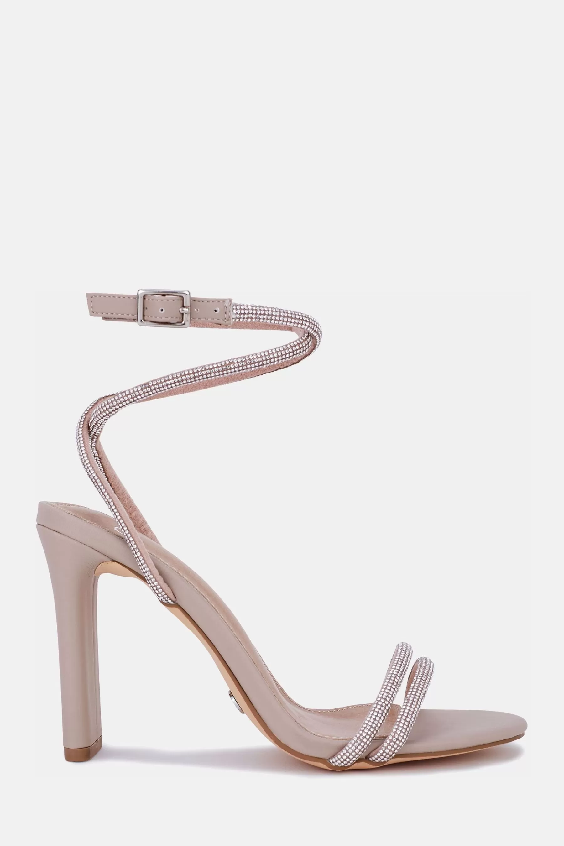 Novo Sandals | Pain Killer Diamante Trim Heels Nude