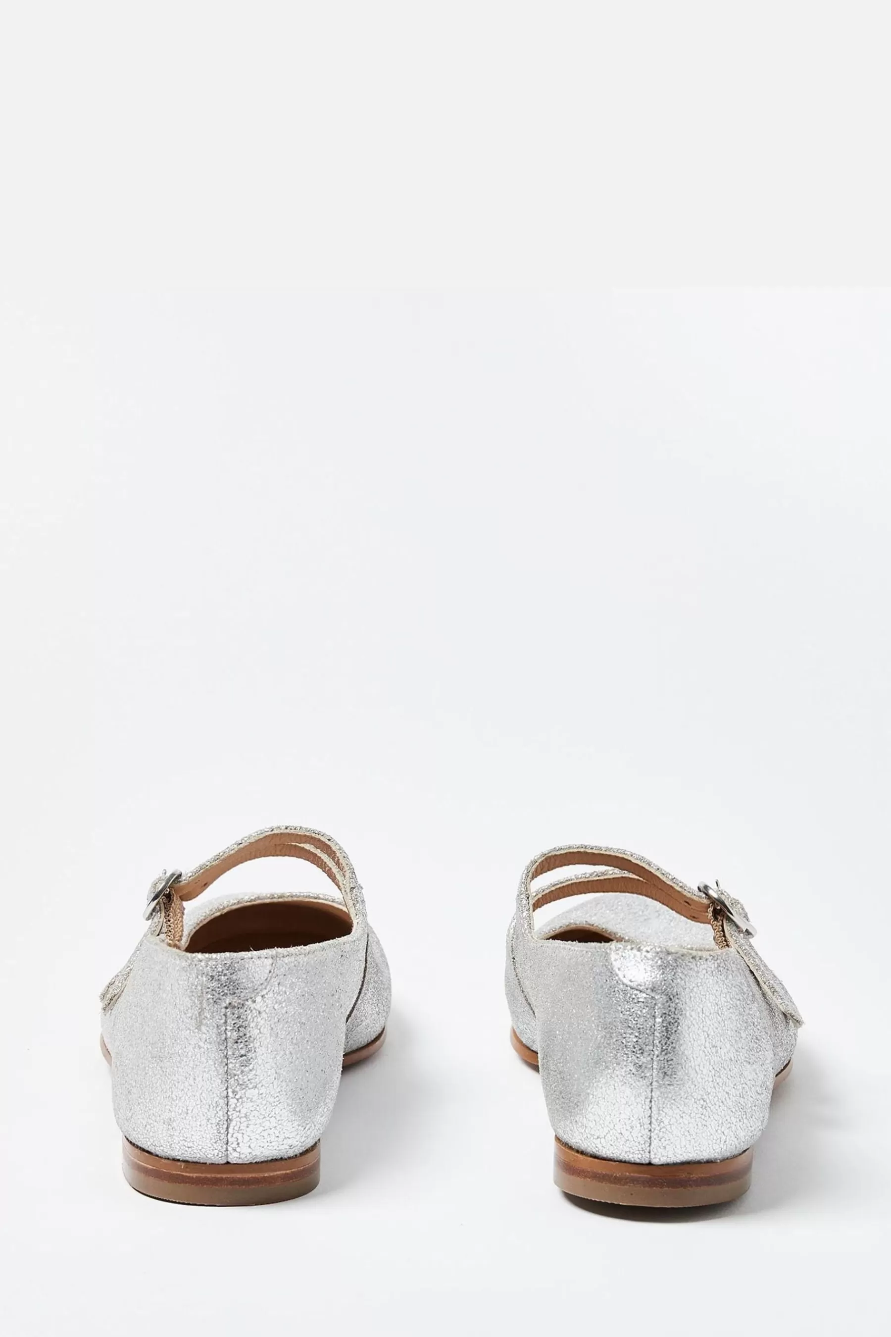 Oliver Bonas Flat- Double Buckle Mary Jane Shoes Silver