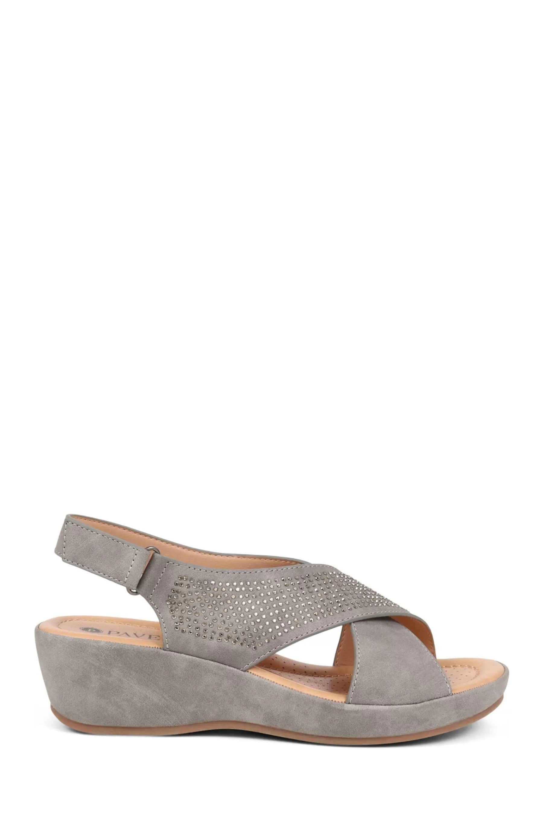 Pavers Heels- Ankle Strap Sandals Grey