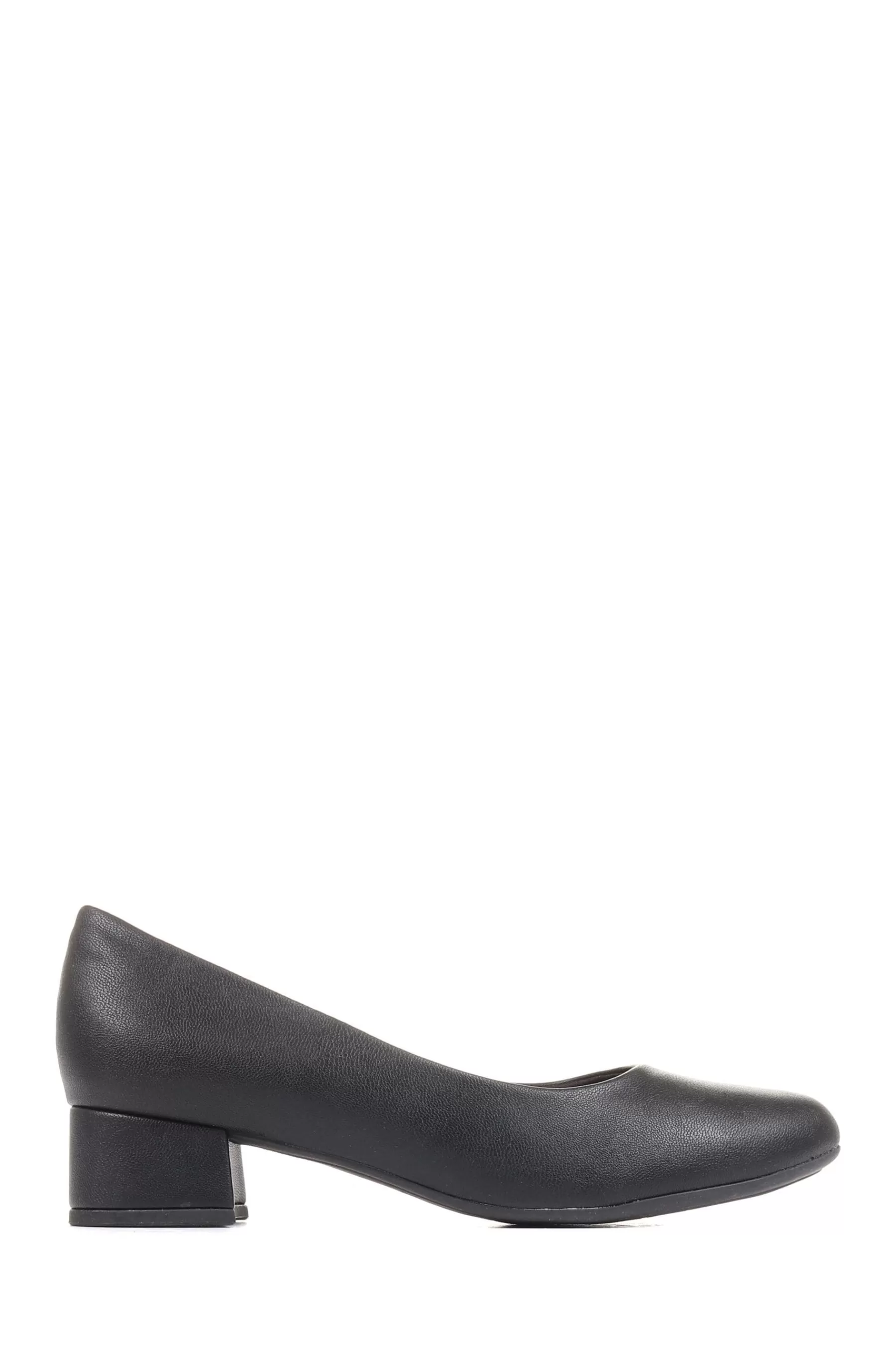 Pavers Flat- Block Heel Court Shoes Black