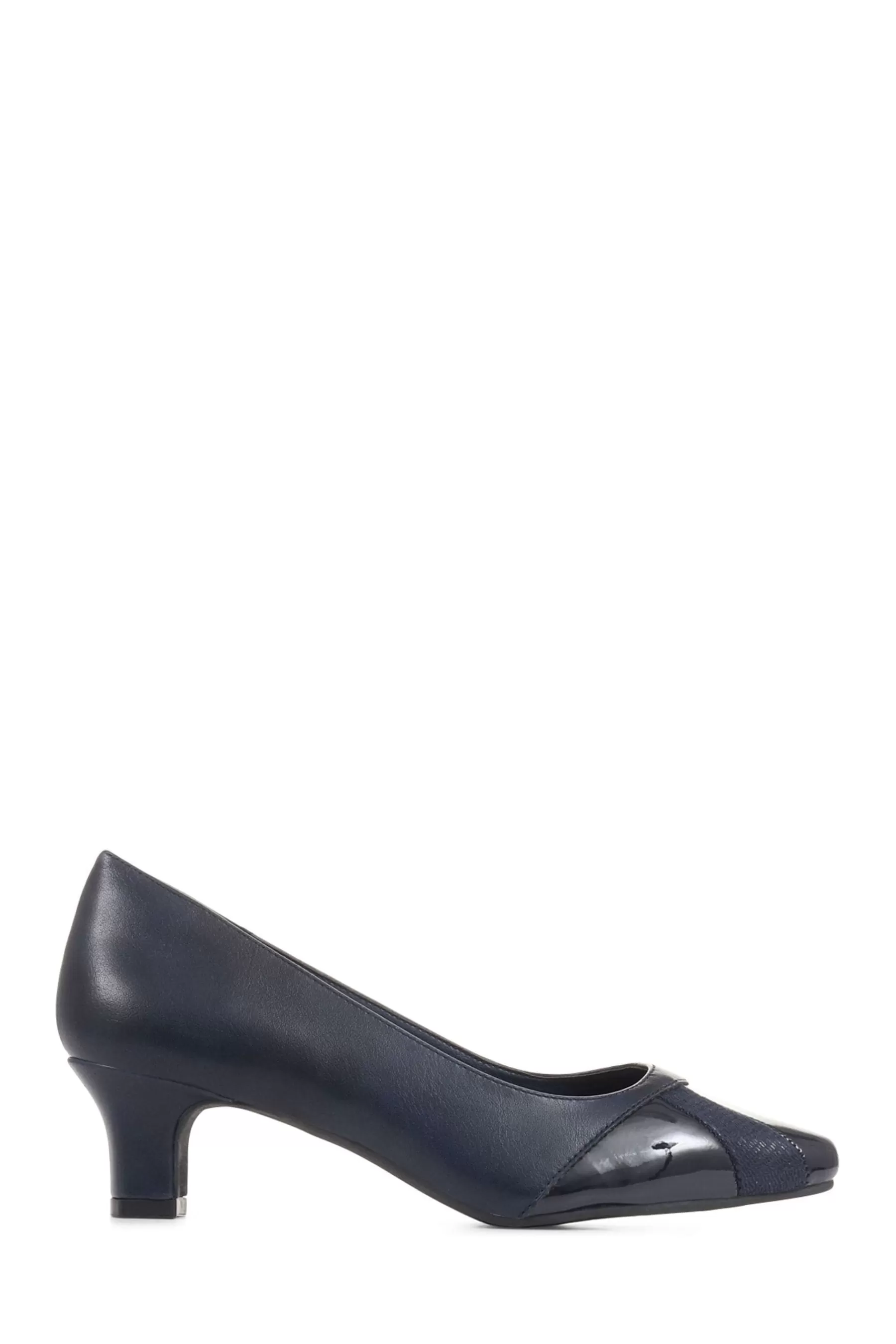 Pavers Heels | Block Heeled Court Shoes Blue