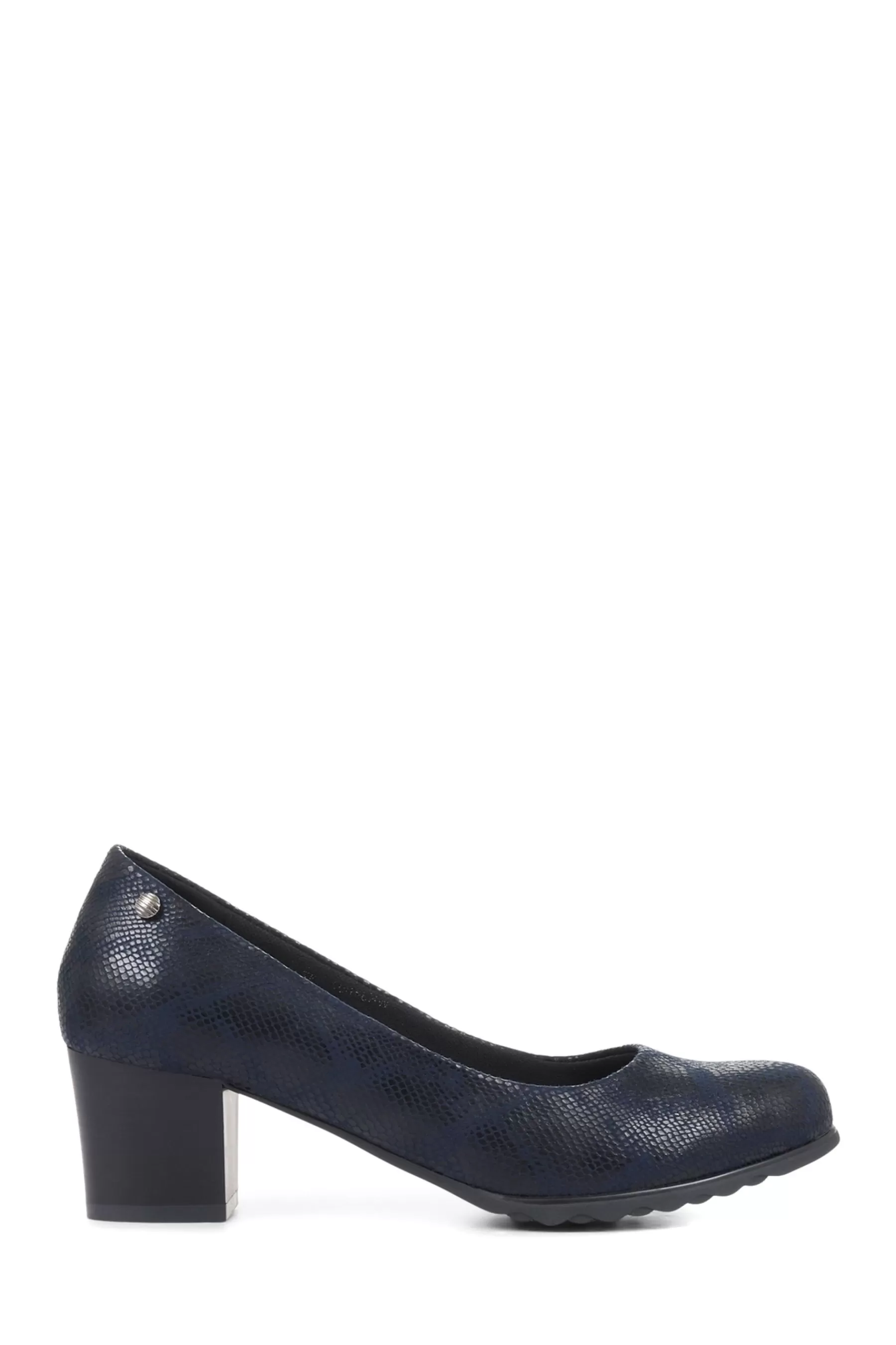 Pavers Heels | Block Heeled Court Shoes Blue