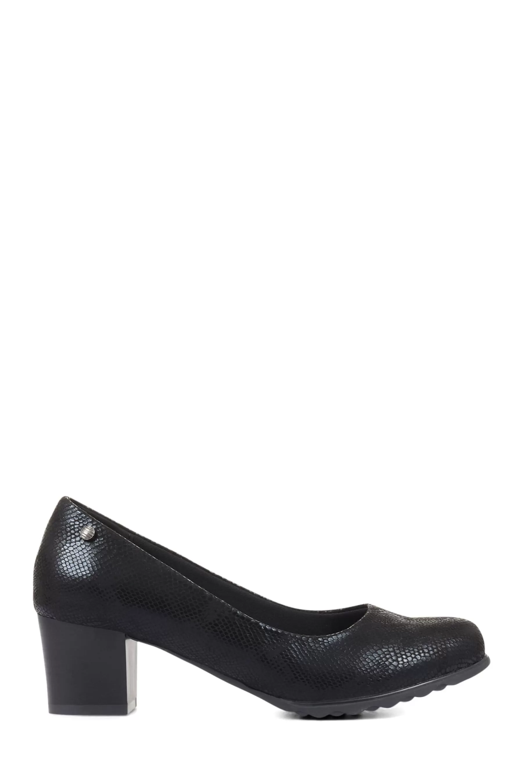 Pavers Heels | Block Heeled Court Shoes Black